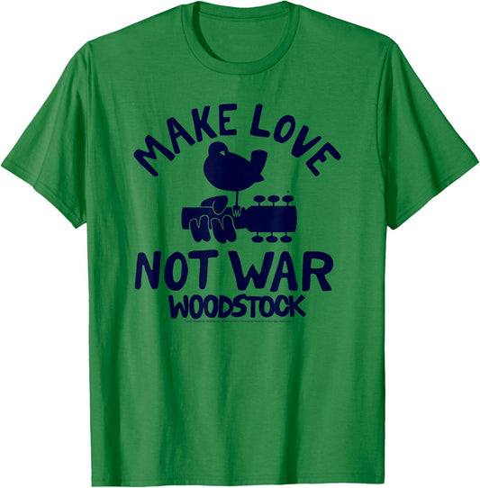Woodstock - Make Love Not War T-Shirt - T-Shirt | Irish Green