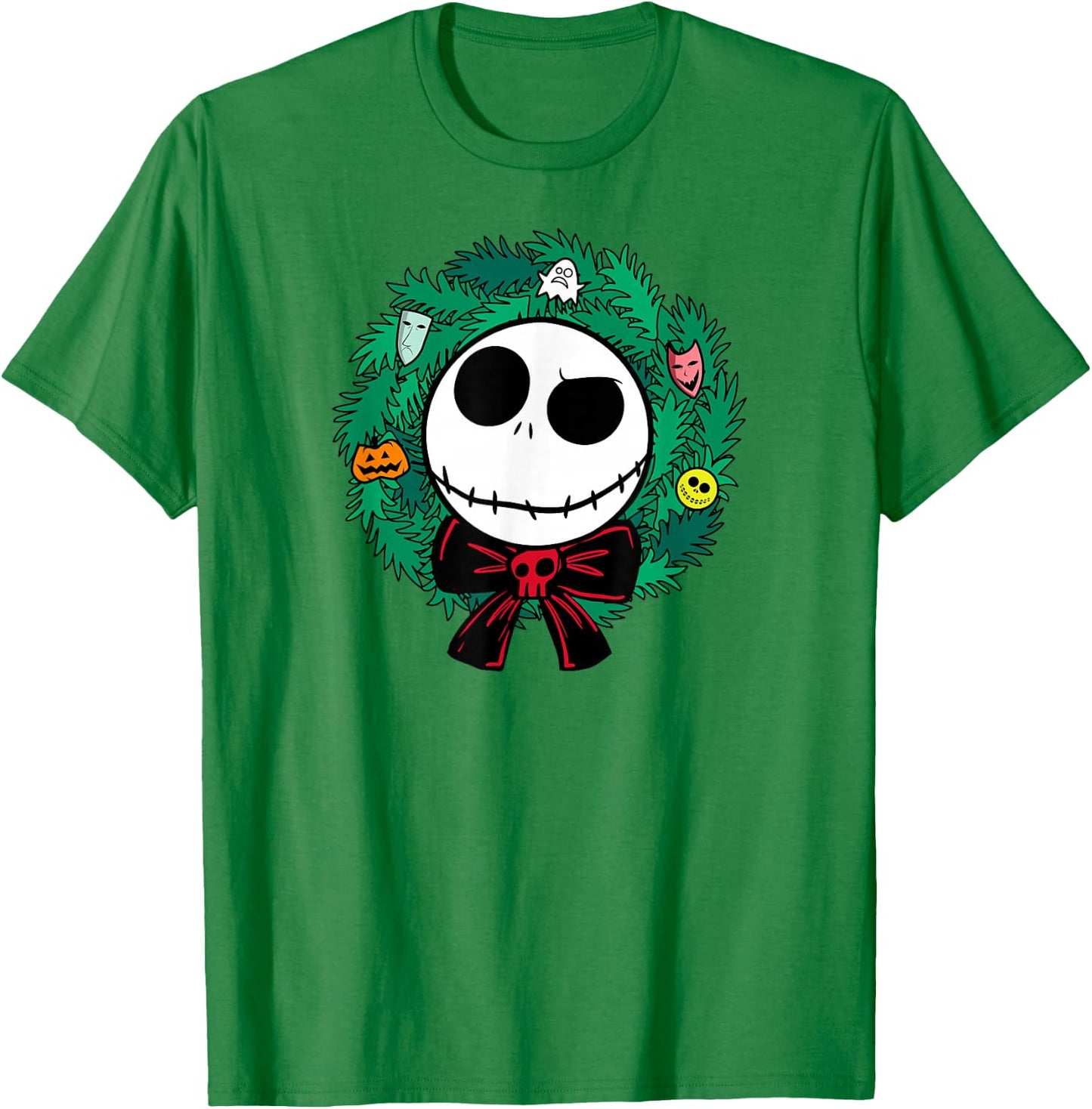 Amazon Essentials Men's Nightmare Before Christmas Jack Festive Holiday Wreath , Blue, Small T-Shirt - T-Shirt | Irish Green