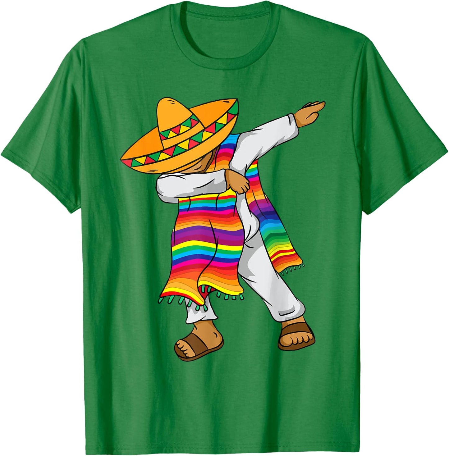 Mexican Poncho Dab Boy Mexico Hispanic Heritage Month Kids T-Shirt - T-Shirt | Irish Green