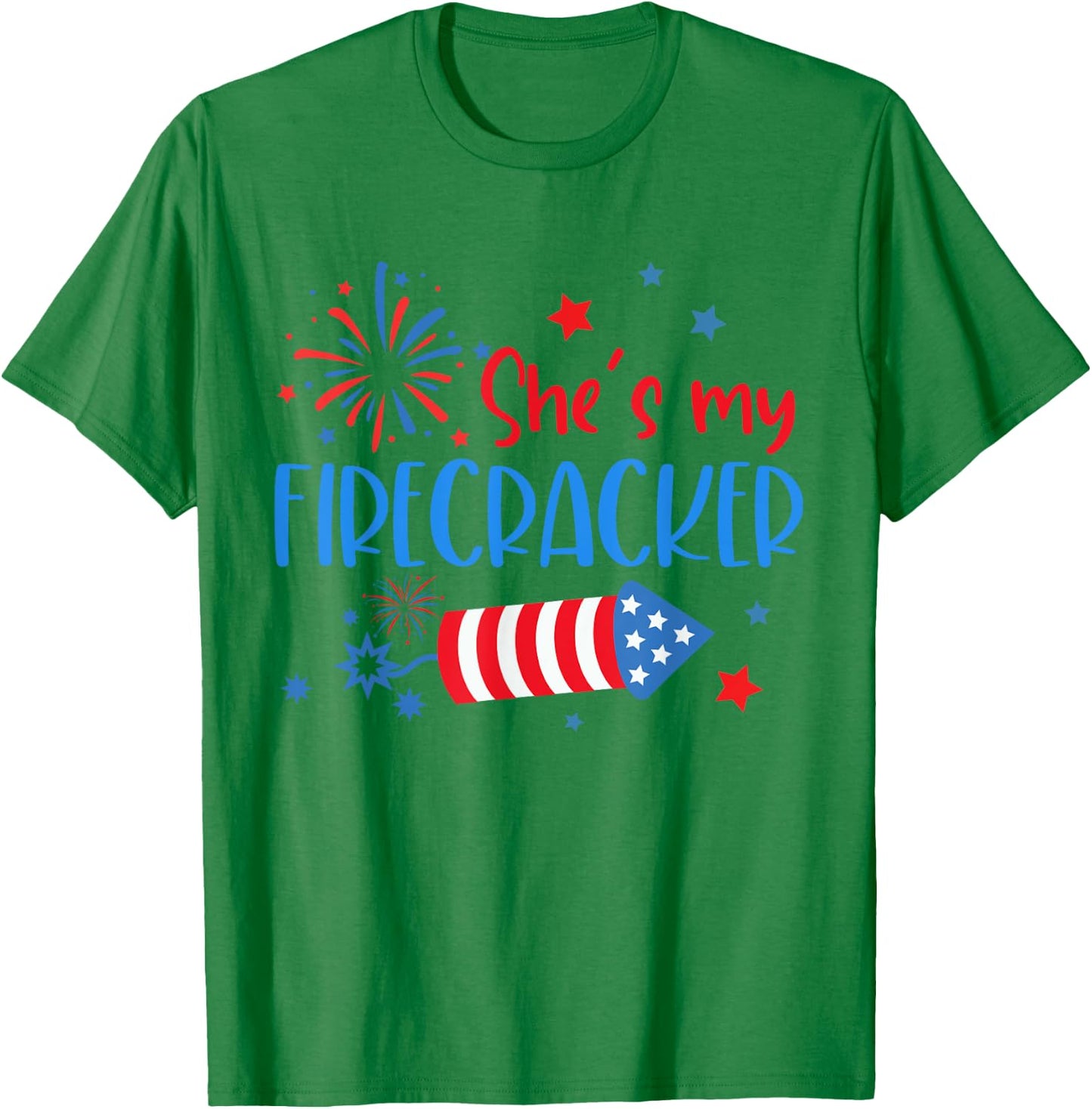 She Is My Firecracker 4th Of July Matching Outfits Couples T-Shirt - T-Shirt | Irish Green