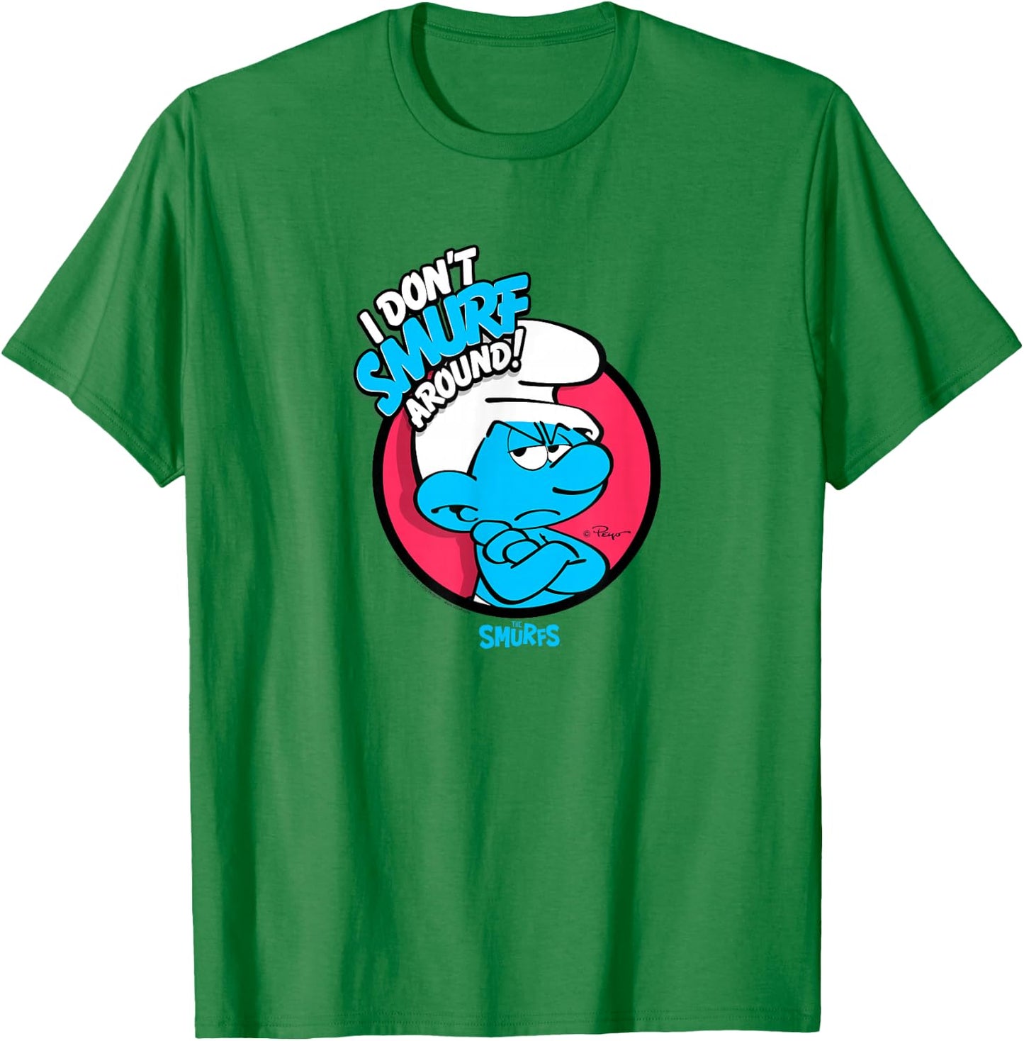 The Smurfs I Don't Smurf Around Retro Cartoon T-Shirt - T-Shirt | Irish Green
