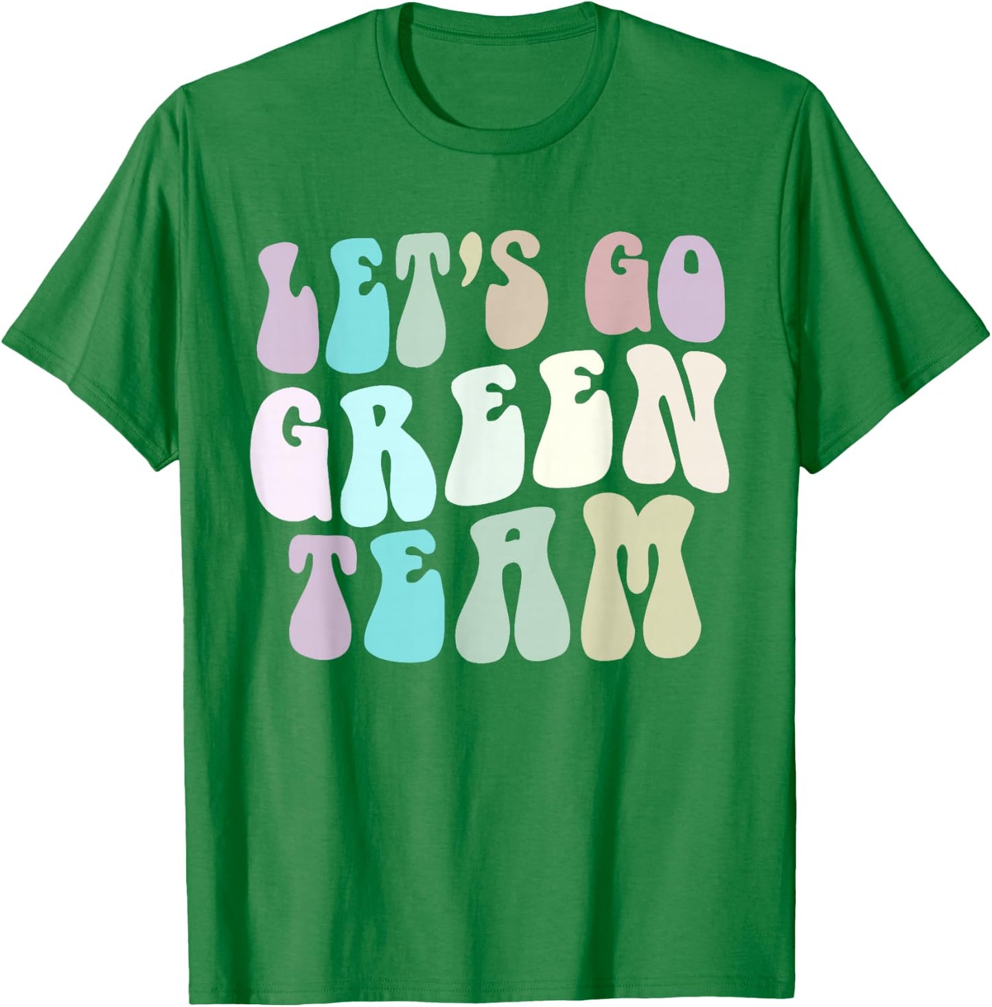 Retro LET'S GO GREEN TEAM War Game 60's Summer Camp Groovy T-Shirt - T-Shirt | Irish Green