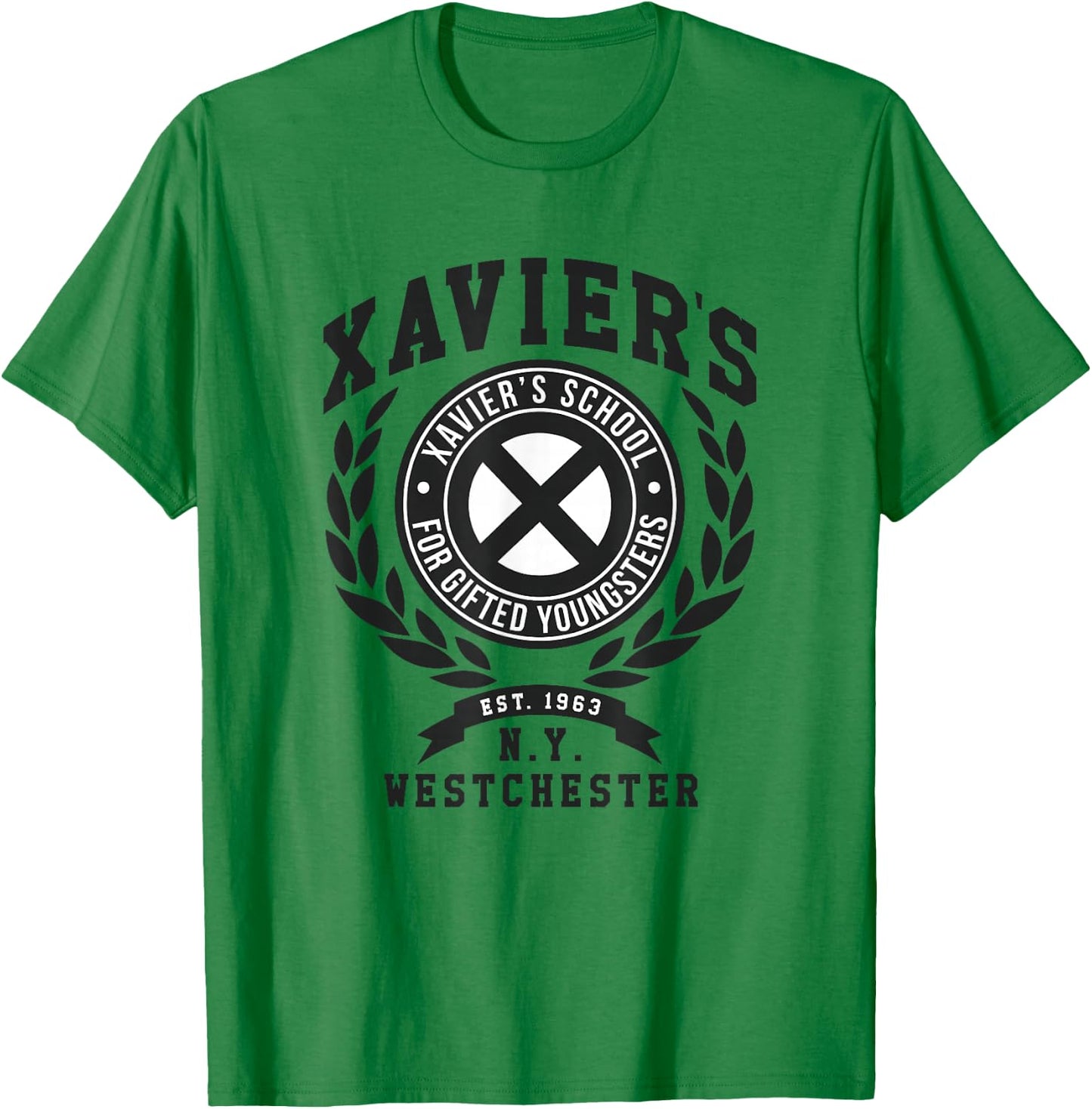 Marvel X-Men Xavier's School for Gifted Youngsters N.Y. Logo T-Shirt - T-Shirt | Irish Green