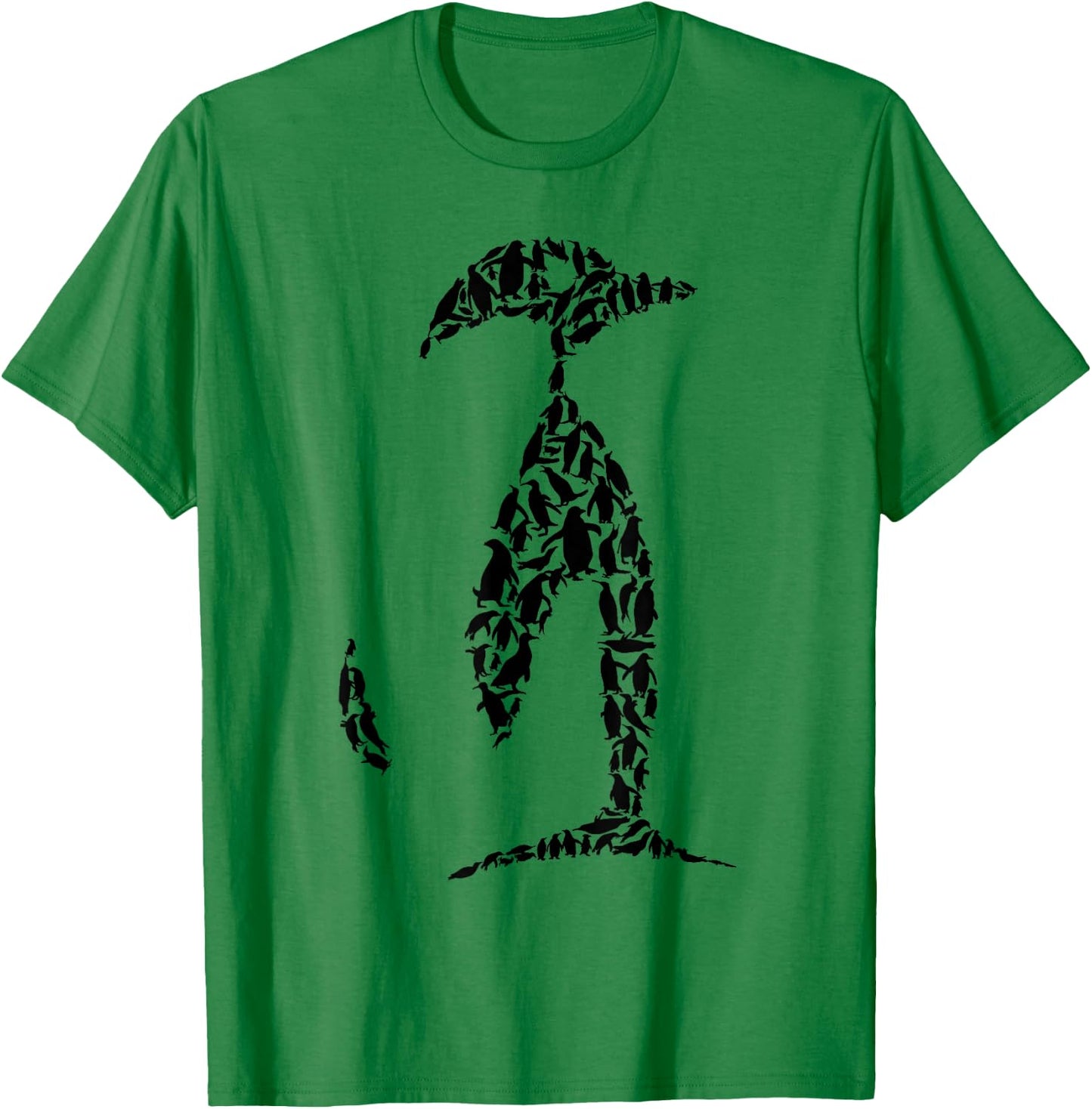 Silhouette Penguins for Penguin Lover | Penguin T-Shirt - T-Shirt | Irish Green