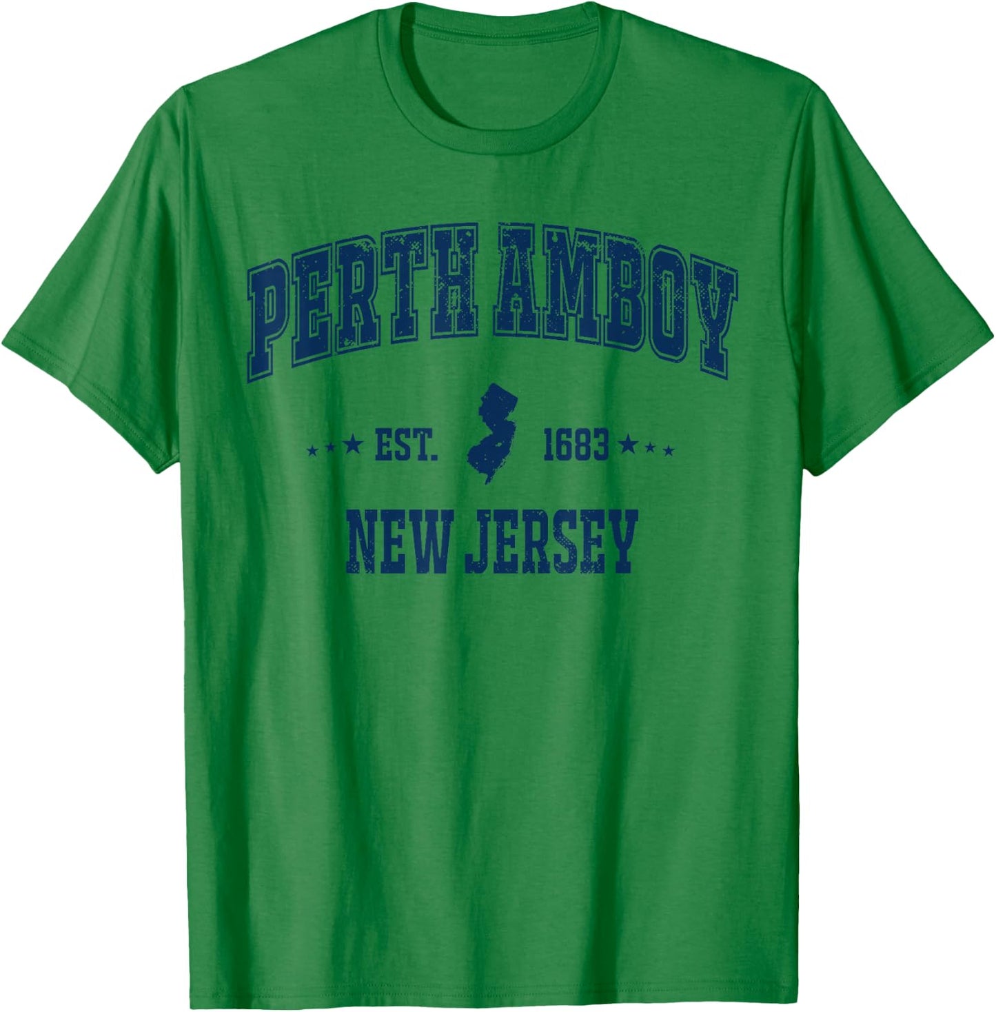 Perth Amboy New Jersey NJ Vintage Navy Sports Athletic T-Shirt - T-Shirt | Irish Green