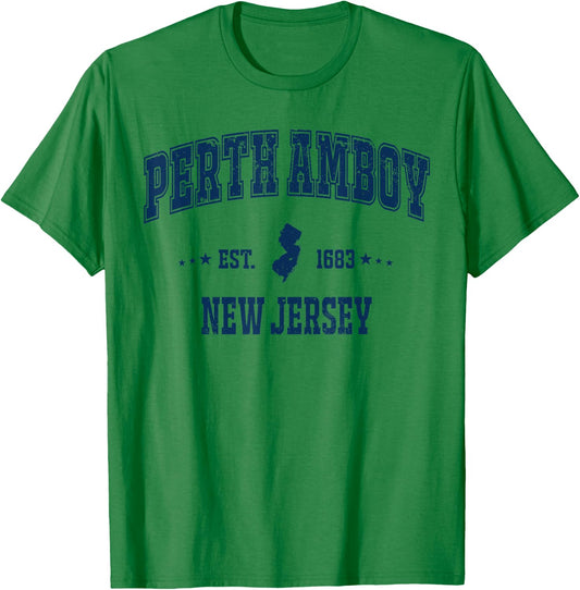 Perth Amboy New Jersey NJ Vintage Navy Sports Athletic T-Shirt - T-Shirt | Irish Green