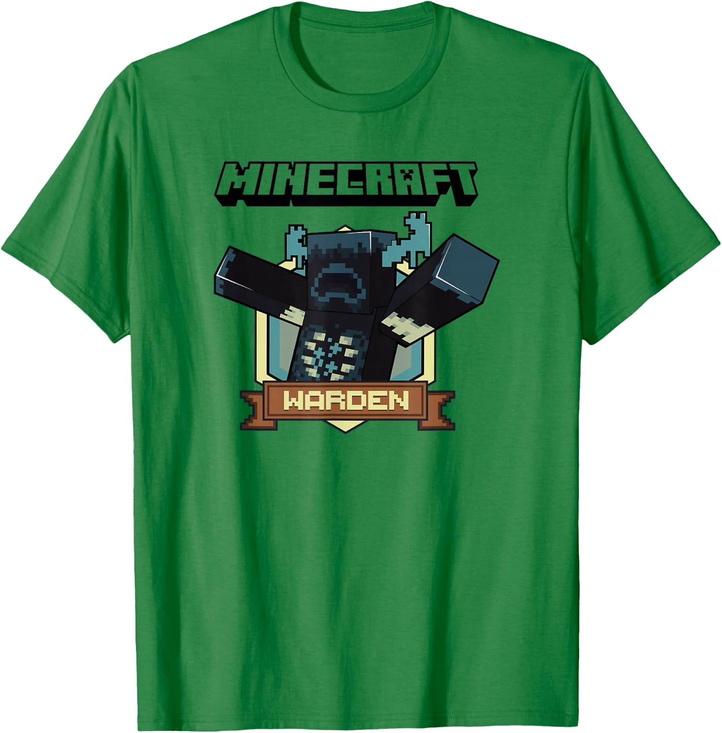 Minecraft Sculk Shriekers Hostile Mob Warden Badge T-Shirt - T-Shirt | Irish Green