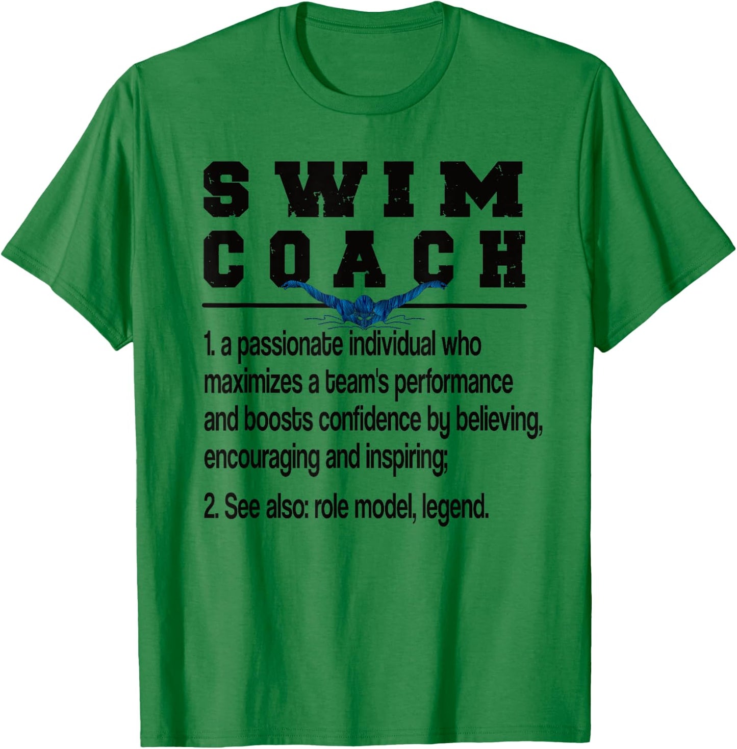 Best Swim Coaching Appreciation -Adults Grey Modern Letter Print T-Shirt - T-Shirt | Irish Green