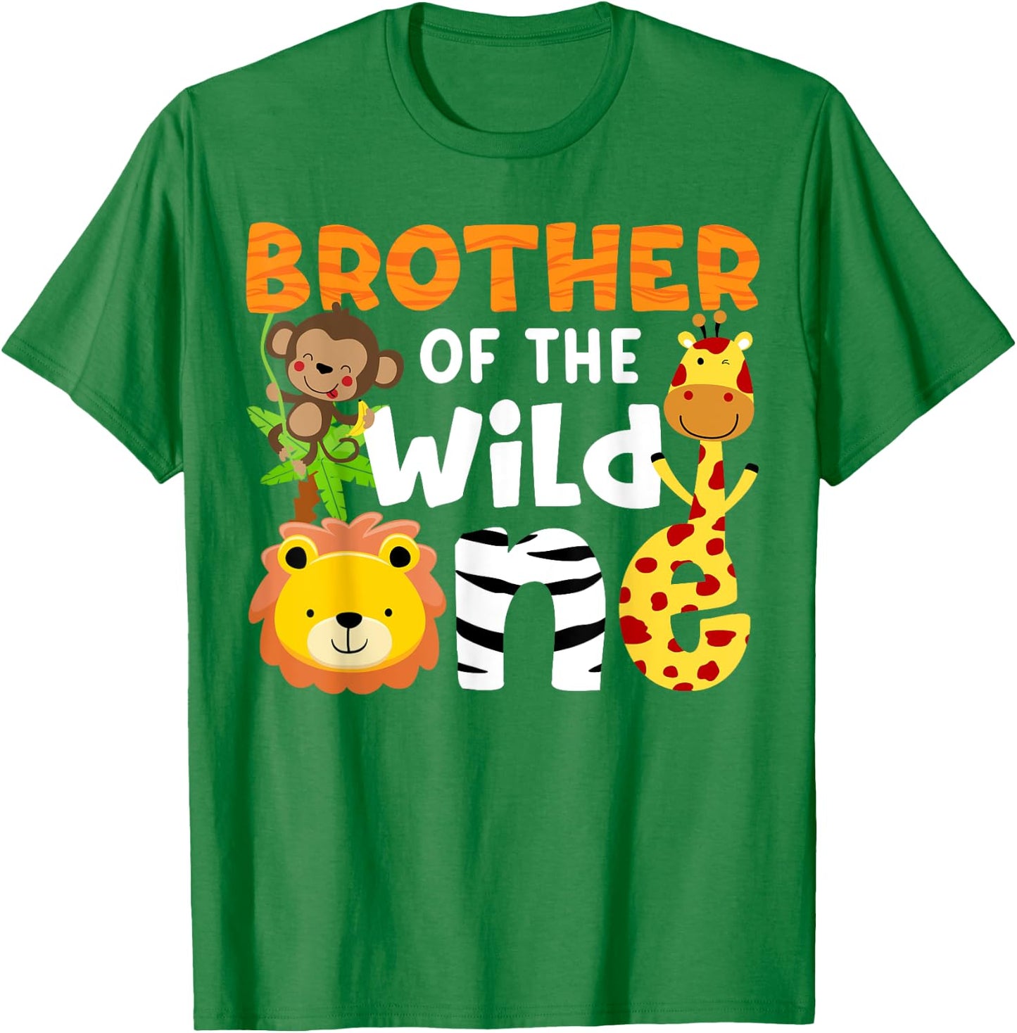 Brother of the Wild One Zoo Theme Bday Safari Jungle Animals T-Shirt - T-Shirt | Irish Green