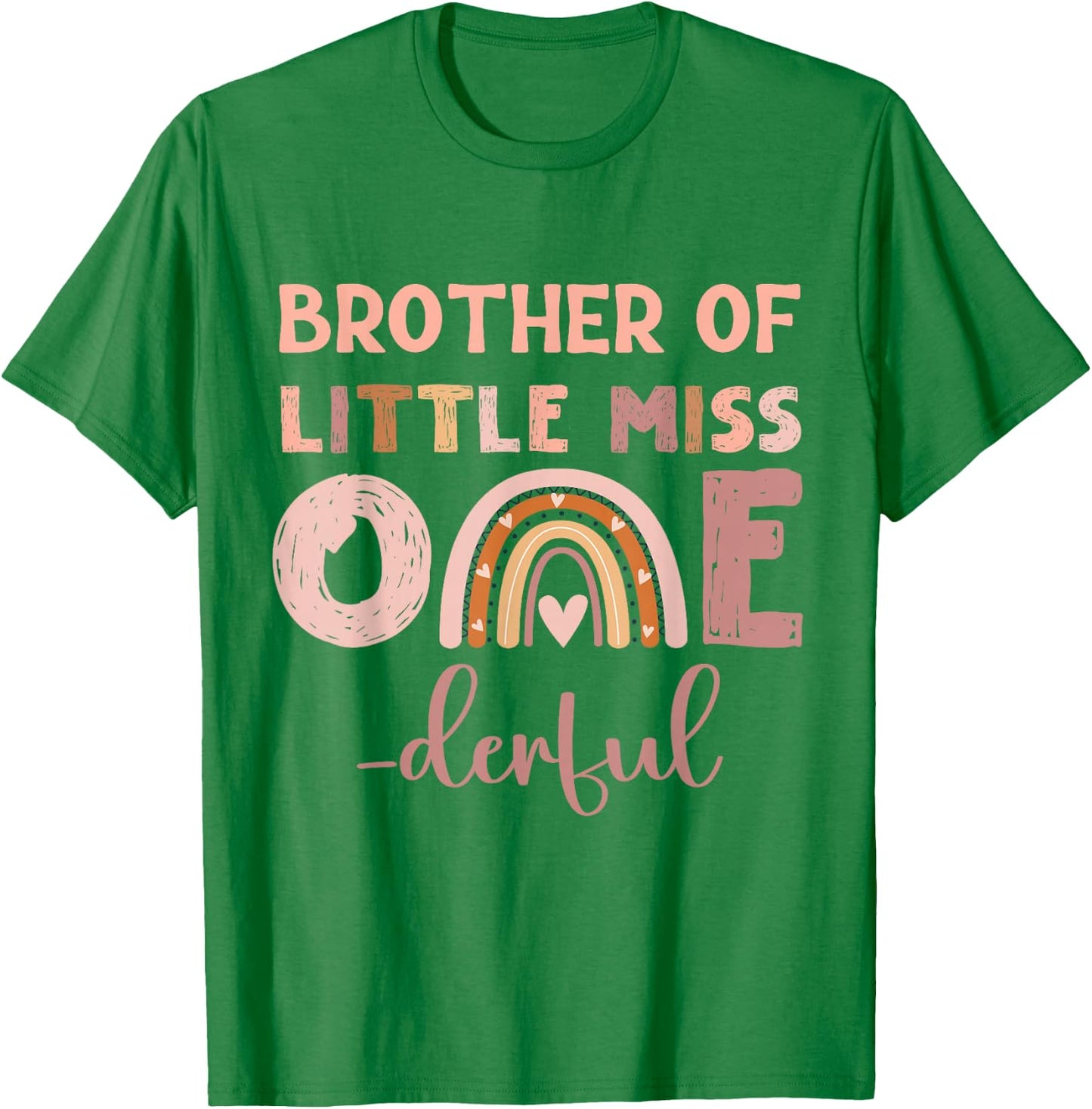 Boho Brother of Miss Onederful 1st Birthday Girl Cute T-Shirt - T-Shirt | Irish Green