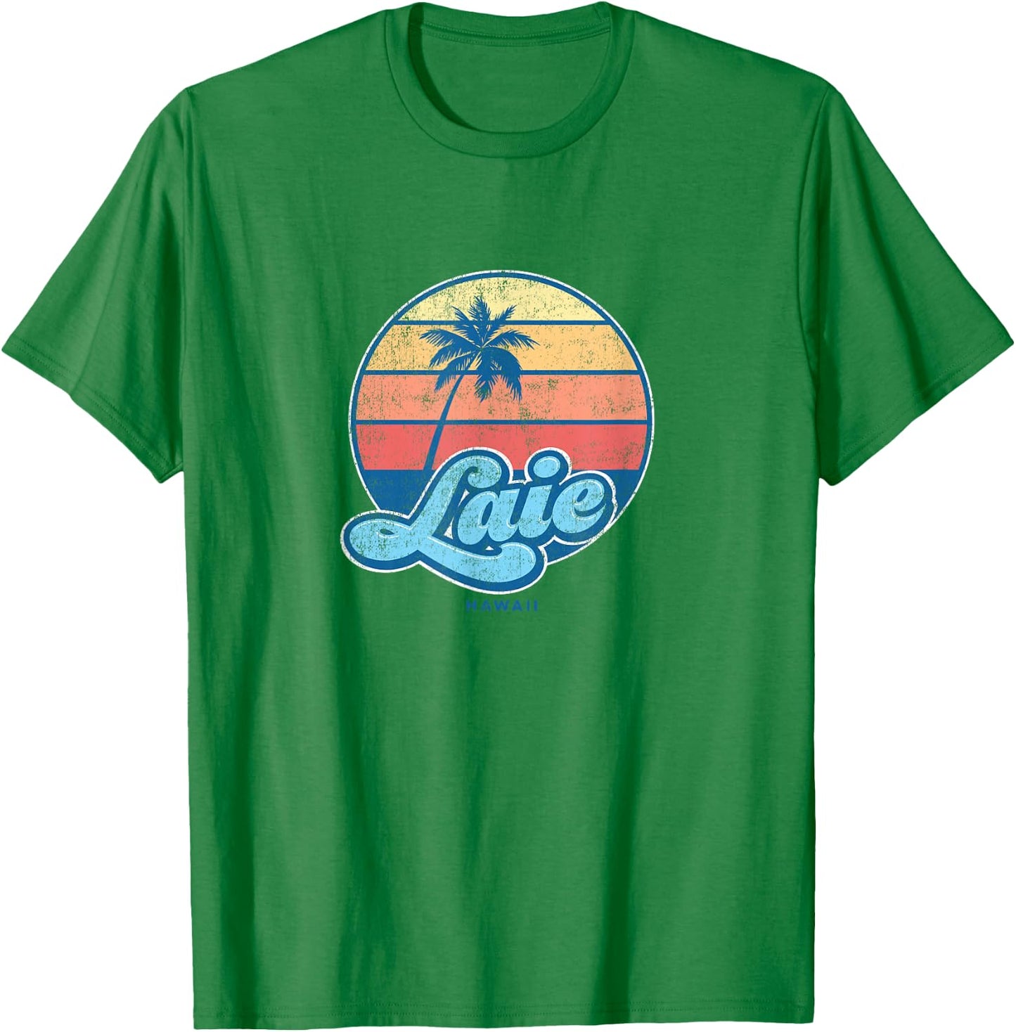 Vintage Laie Hawaii HI Classic 70s Retro Surfer T-Shirt - T-Shirt | Irish Green