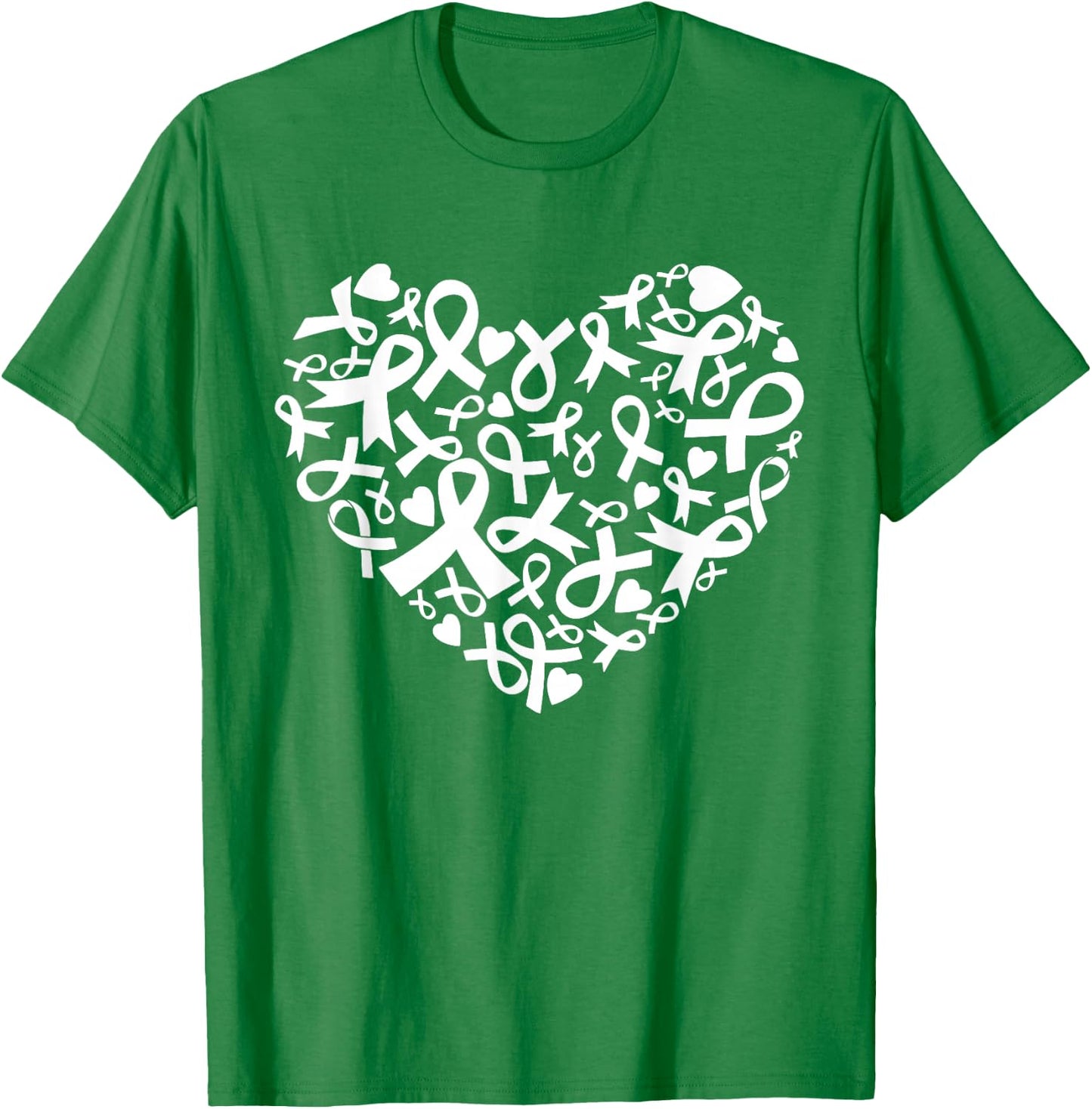 Heart Blue Ribbon T1D Type 1 Diabetes Awareness Month T-Shirt - T-Shirt | Irish Green