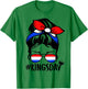 Koningsdag Netherlands Messy Bun Kingsday Dutch Kings Day T-Shirt - T-Shirt | Irish Green