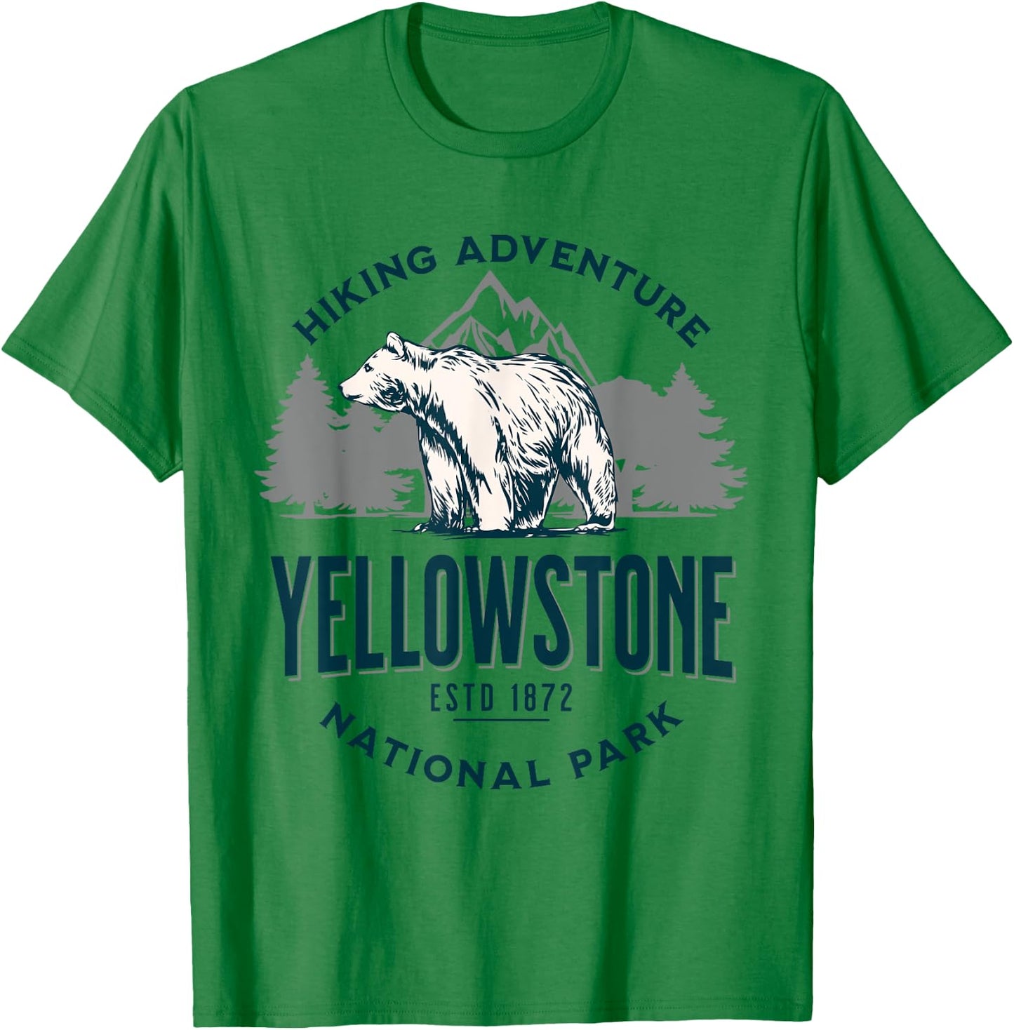 Yellowstone Wyoming Nature Mountains Bear Hike Outdoors T-Shirt - T-Shirt | Irish Green