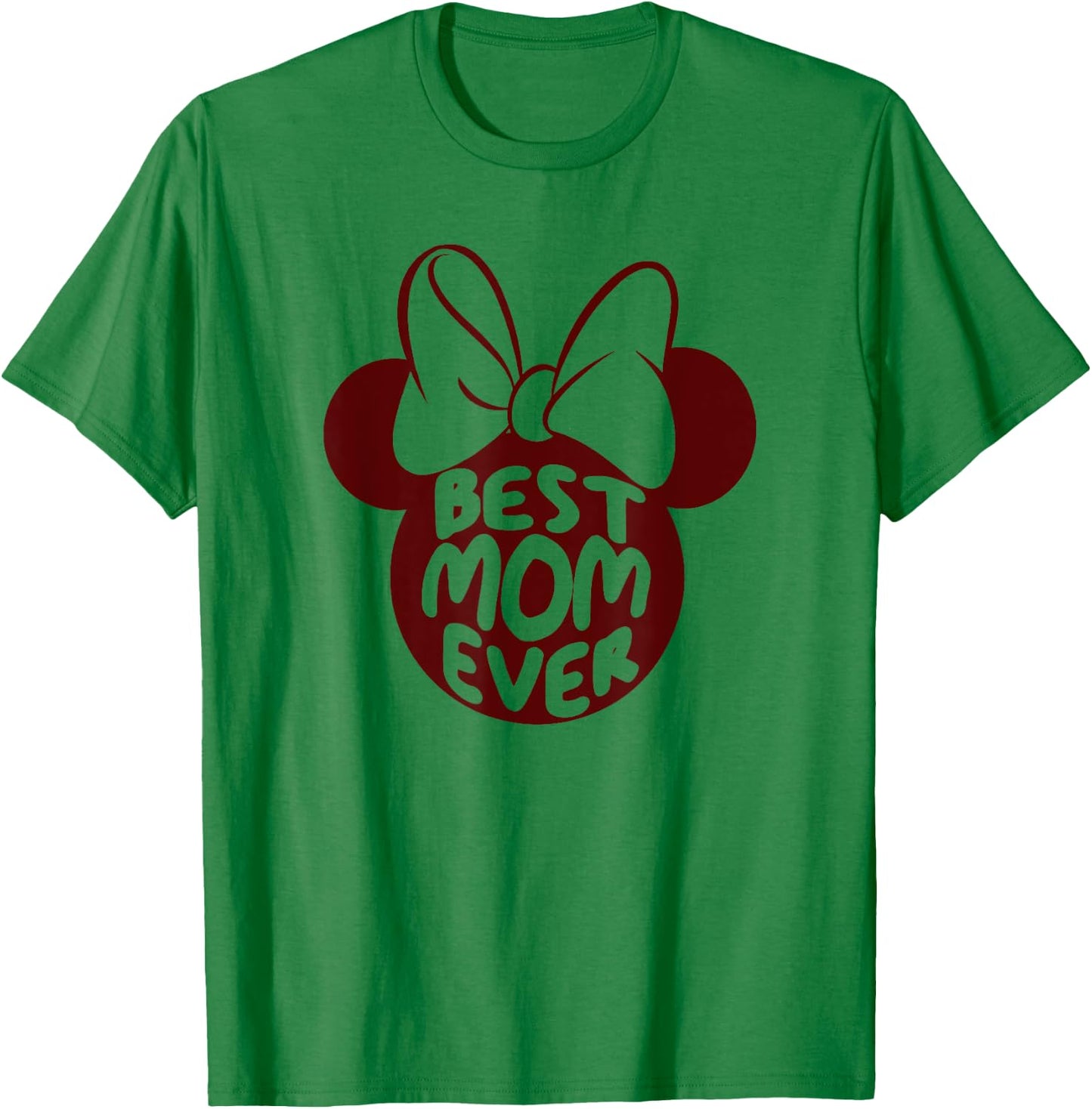 Disney Minnie Mouse Best Mom Ever Text Fill T-Shirt - T-Shirt | Irish Green