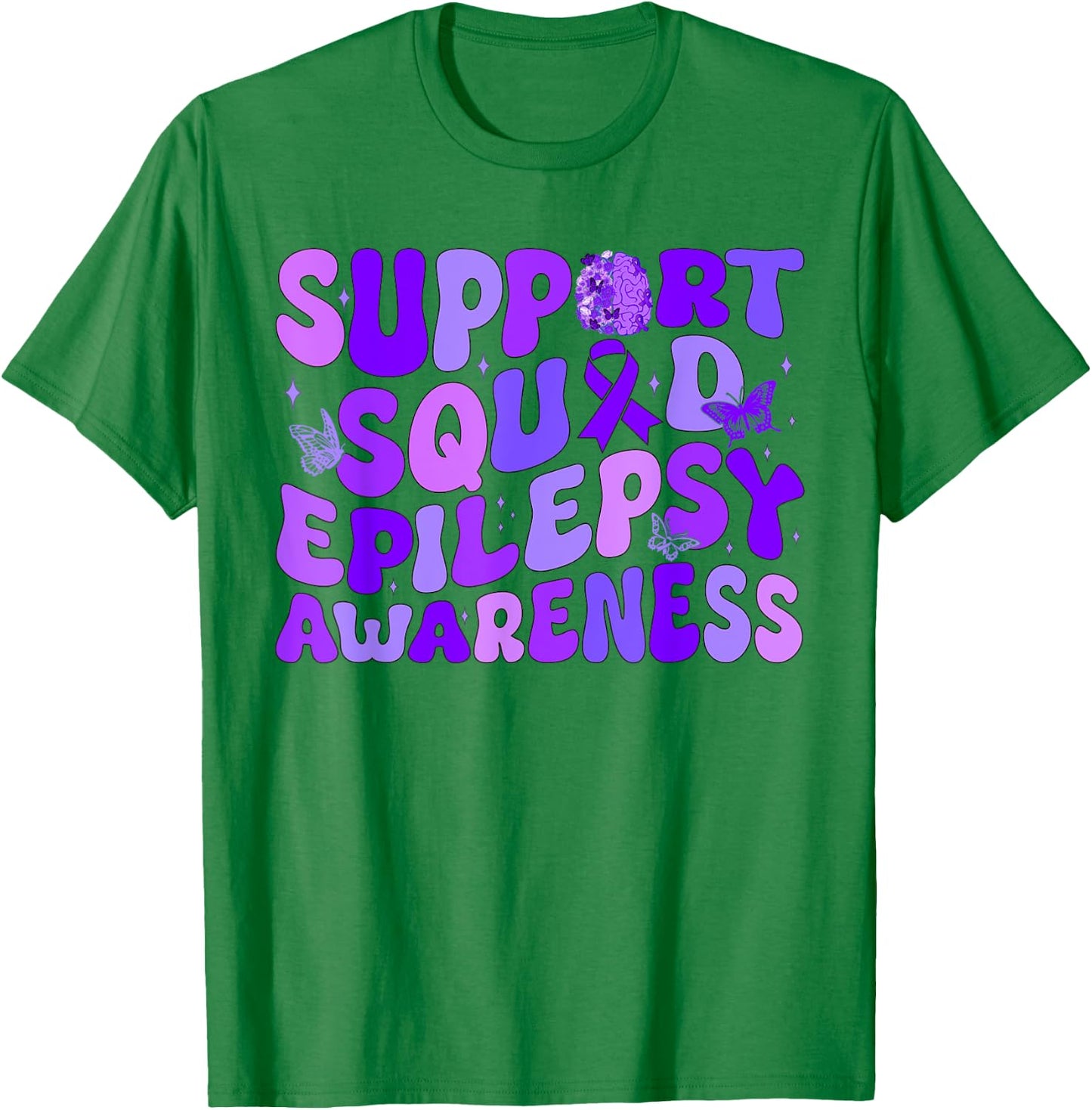 We wear purple for Epilepsy Warrior Support Squad Messy Bun. T-Shirt - T-Shirt | Irish Green