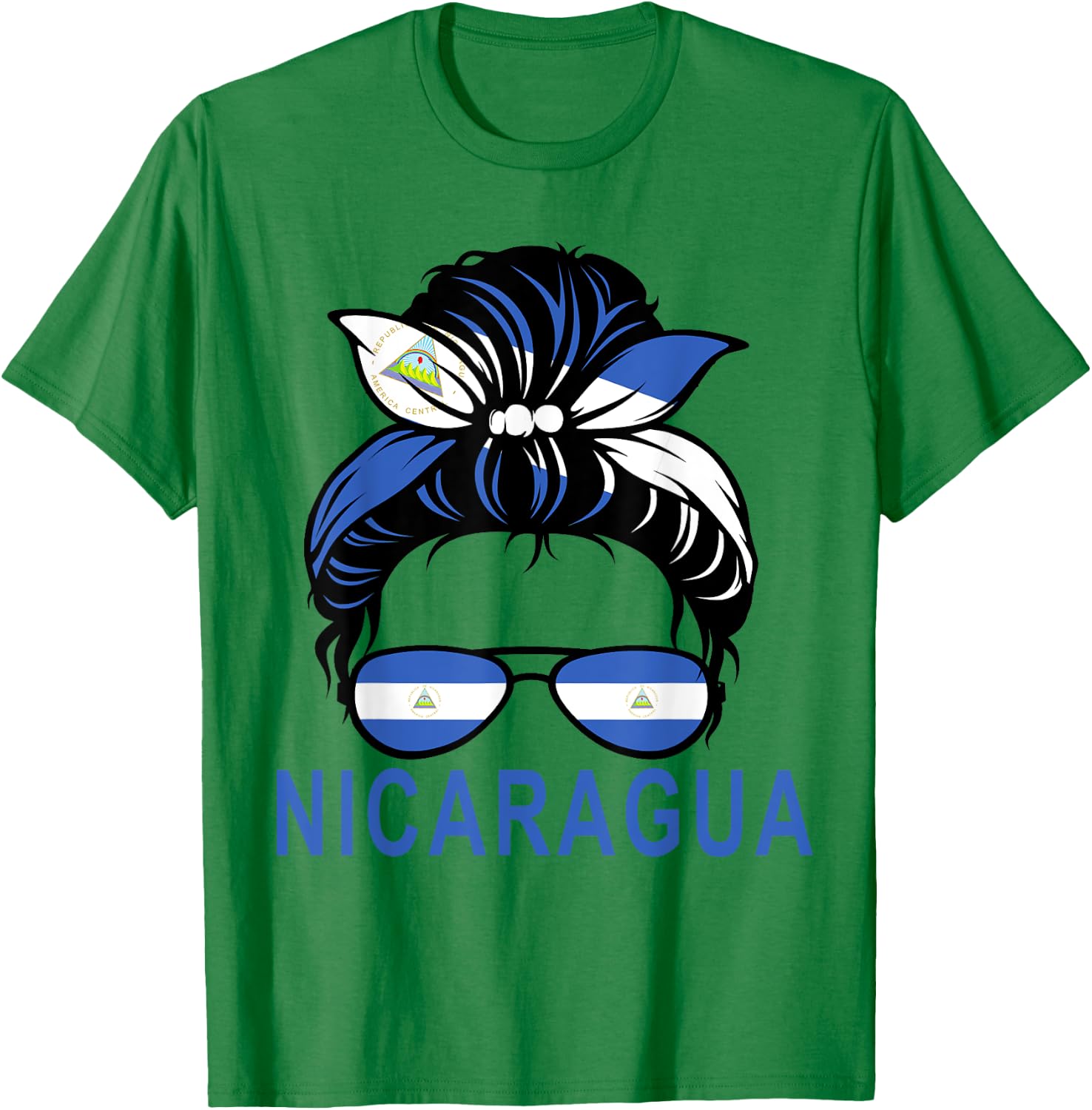 Flag Nicaragua Hispanic Heritage month For Nicaraguan Girl T-Shirt - T-Shirt | Irish Green