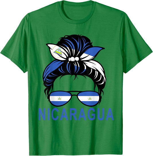 Flag Nicaragua Hispanic Heritage month For Nicaraguan Girl T-Shirt - T-Shirt | Irish Green