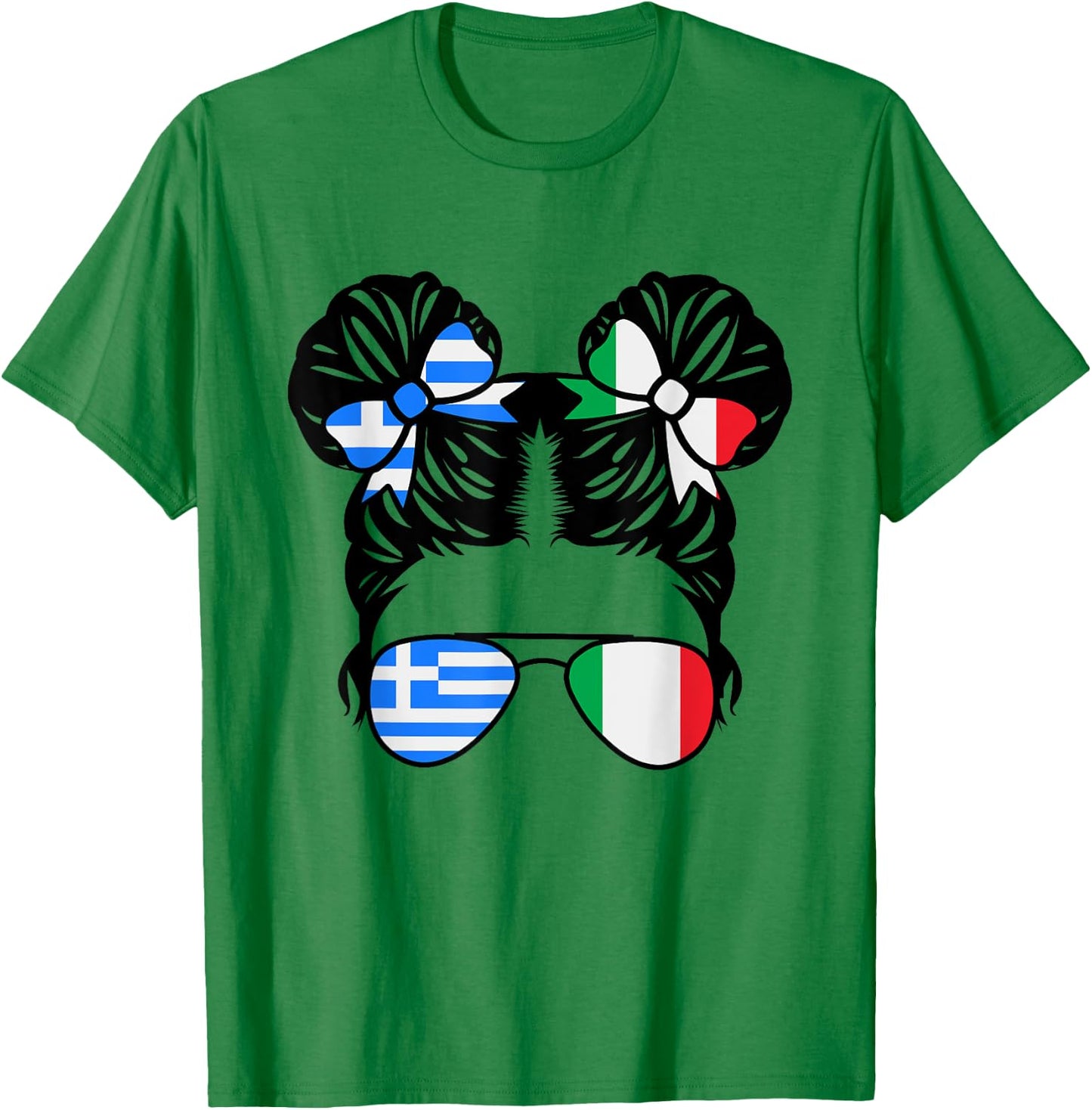 Half Greek Half Italian Girl Greece Kids Heritage T-Shirt - T-Shirt | Irish Green