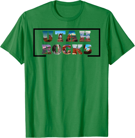 Utah Rocks, National Parks, Hiking, Rock Hunter Apparel T-Shirt - T-Shirt | Irish Green