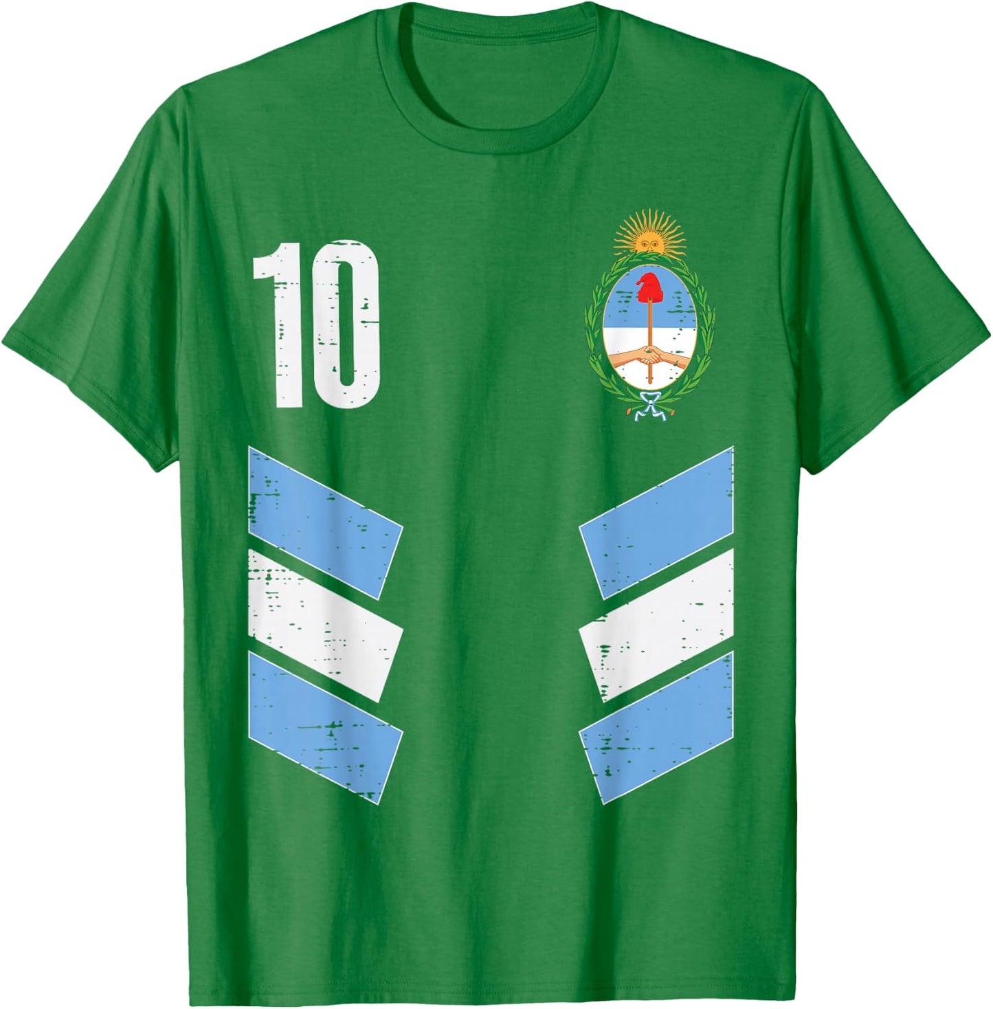 Argentina Number 10 Soccer Fan Men Women Kids Boys Girls T-Shirt - T-Shirt | Irish Green
