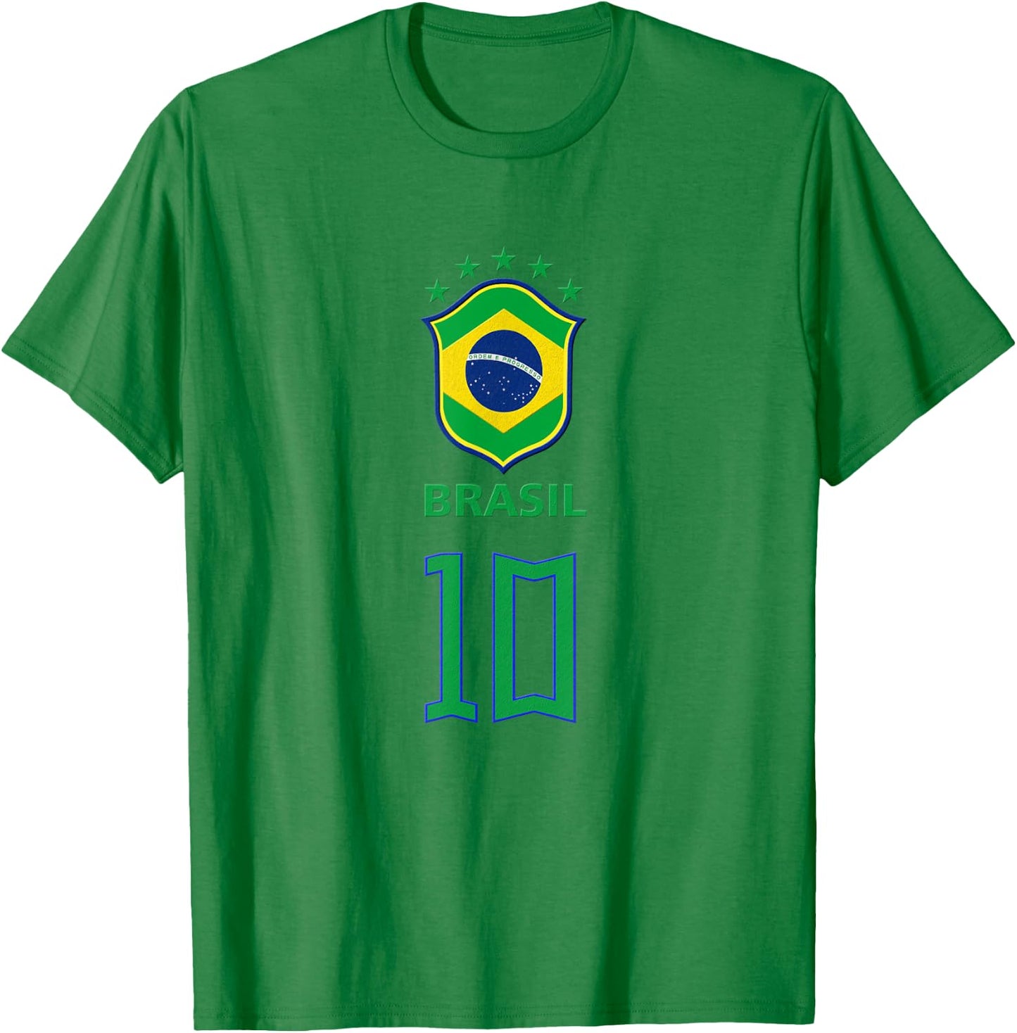 Brazil Flag Cool Brazil Soccer 10 Jersey Women Kids T-Shirt - T-Shirt | Irish Green