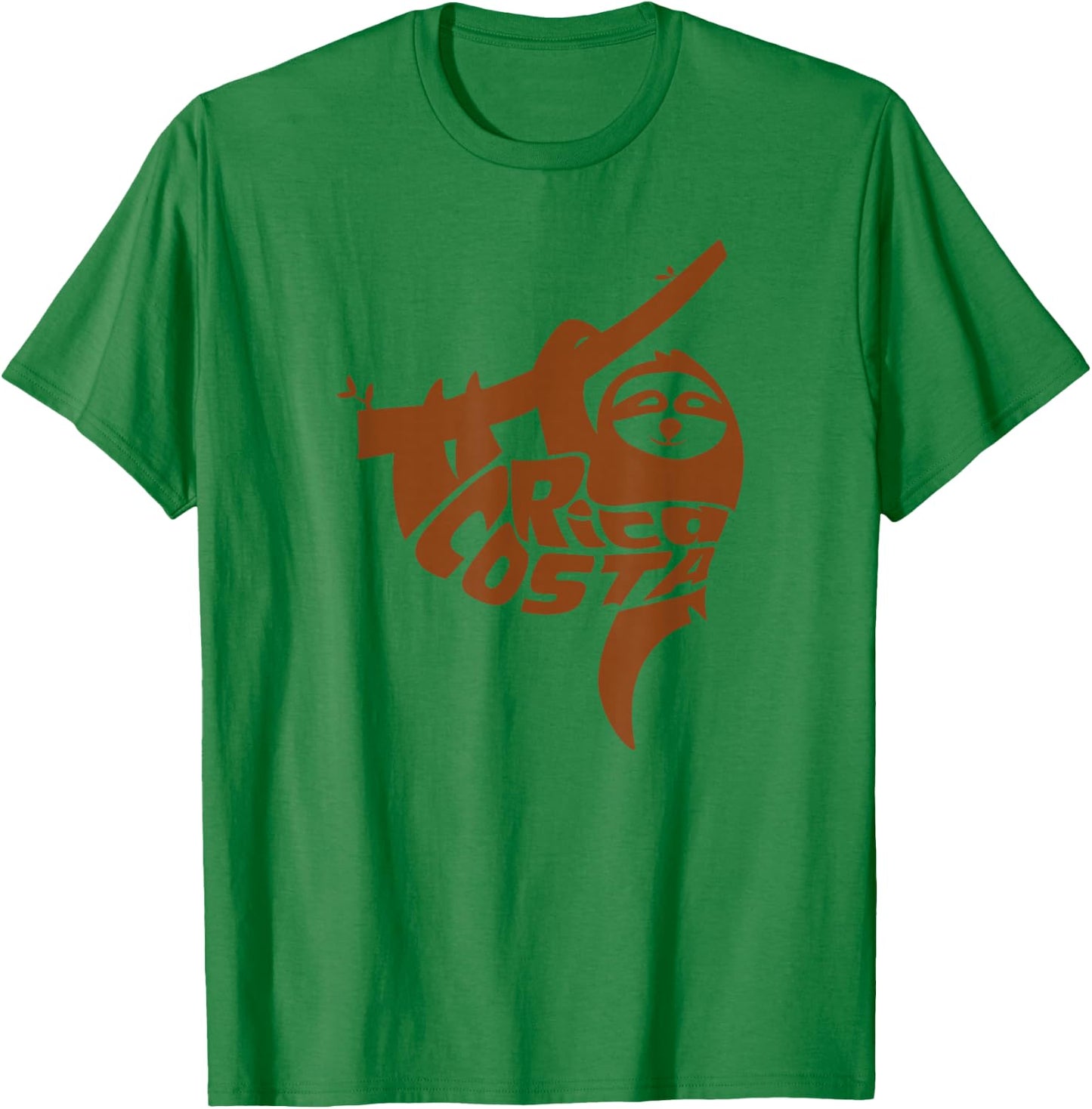 Costa Rica Sloth Word Art - Funny Animal T-Shirt - T-Shirt | Irish Green