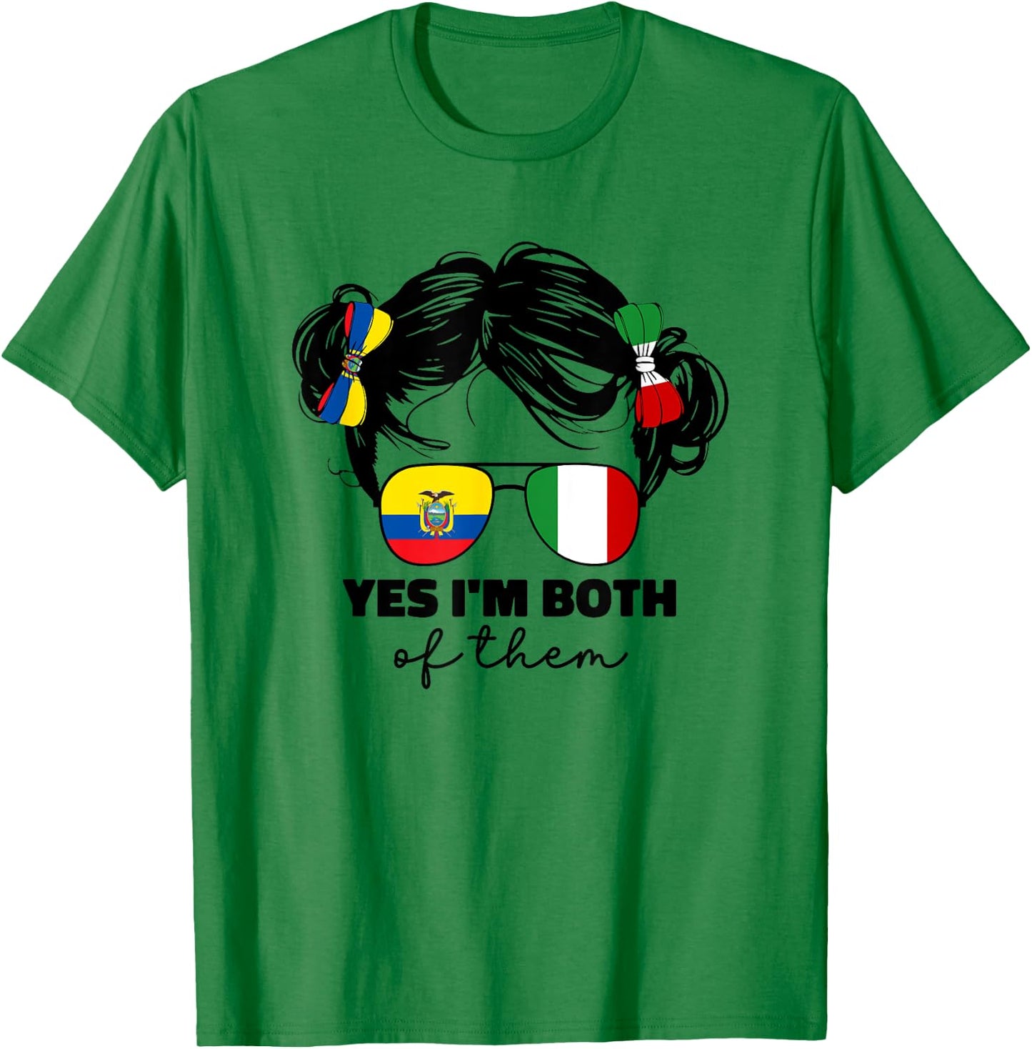 Half Italian And Ecuadorian Ecuador Italy Flag Kids Girl T-Shirt - T-Shirt | Irish Green