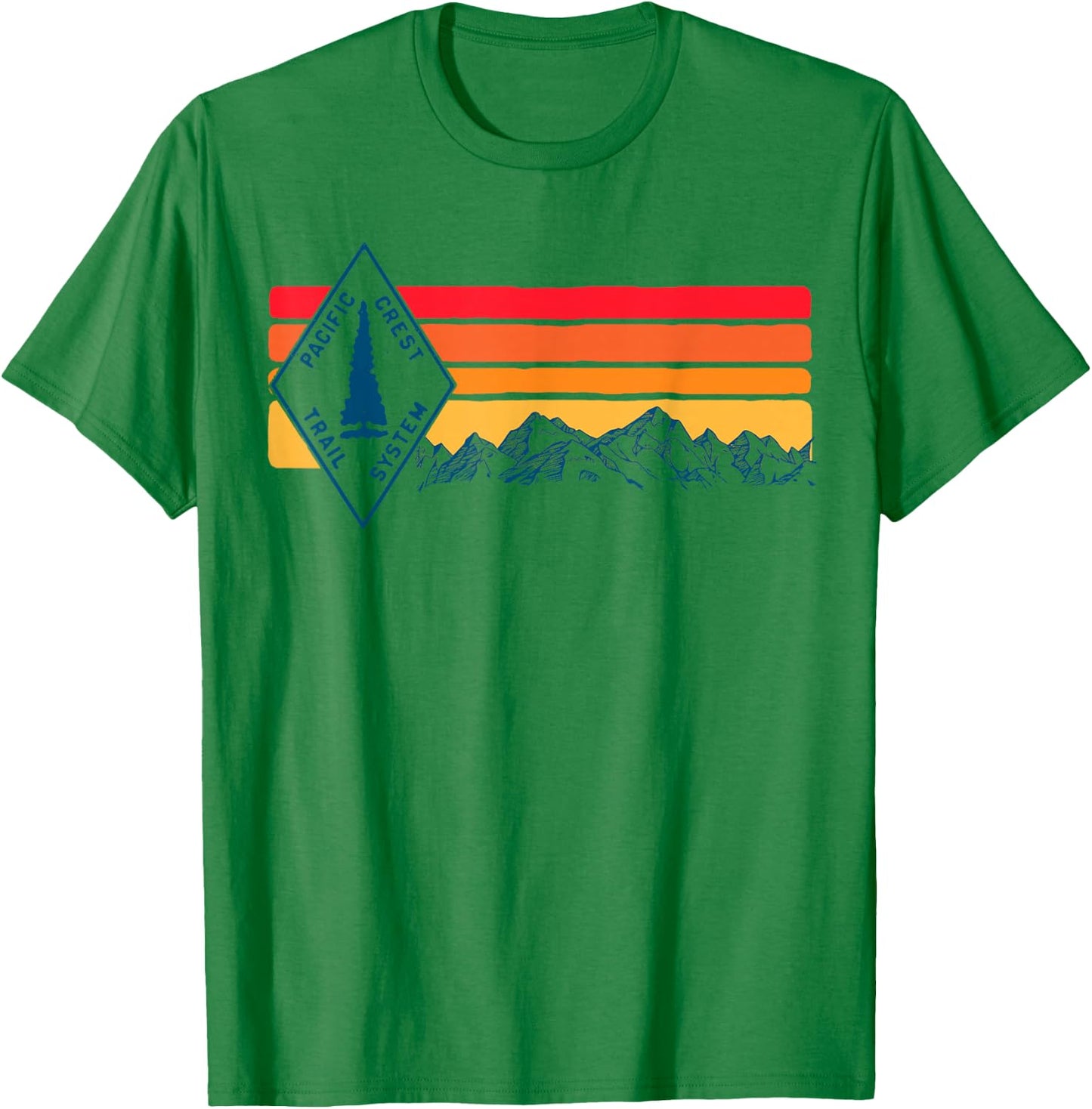 Vintage Pacific Crest Trail Marker Sign Retro Hiking in T-Shirt - T-Shirt | Irish Green
