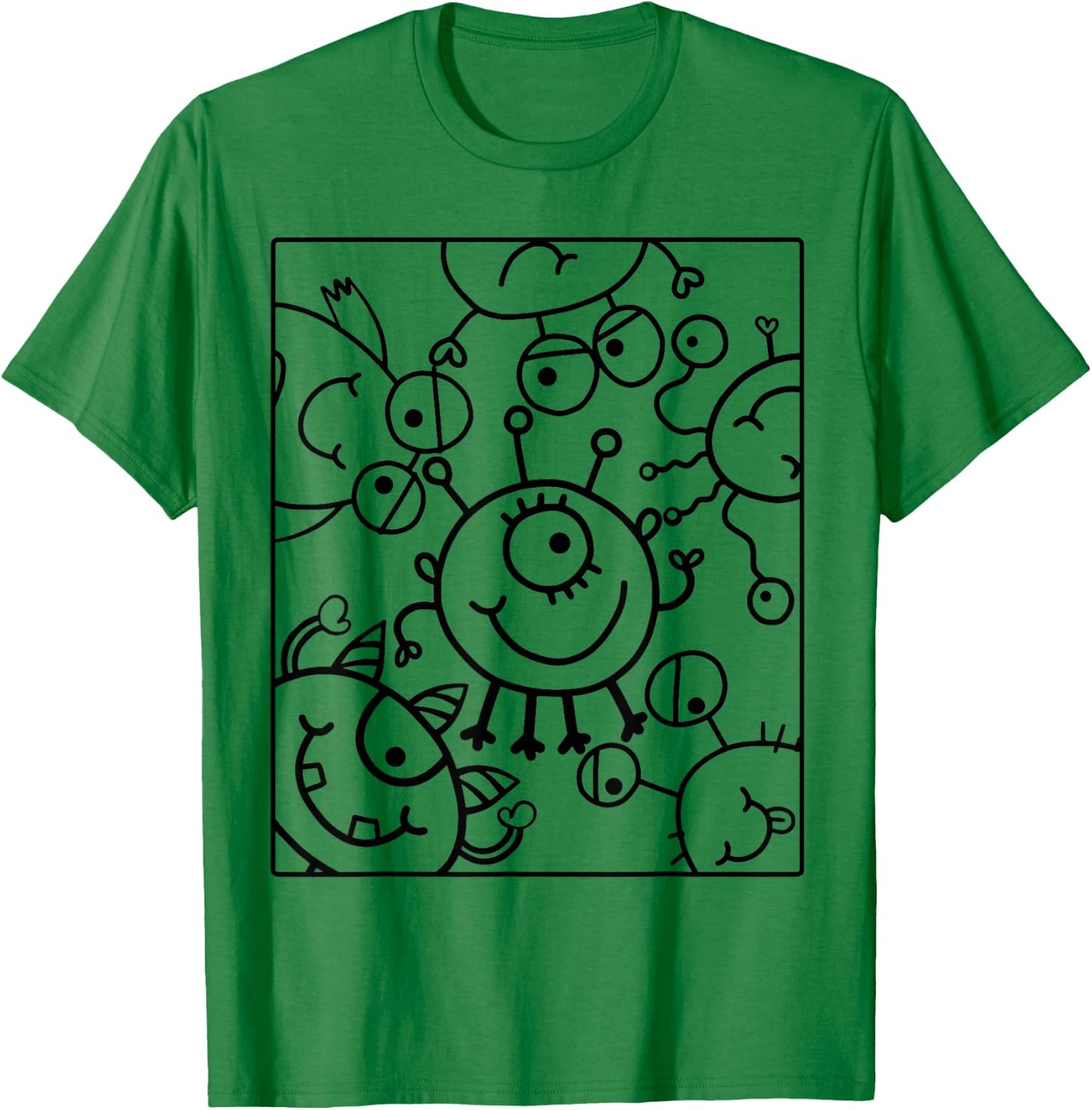 Coloring shirt kids. Funny monsters to paint on T-Shirt - T-Shirt | Irish Green