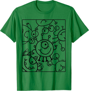 Coloring shirt kids. Funny monsters to paint on T-Shirt - T-Shirt | Irish Green