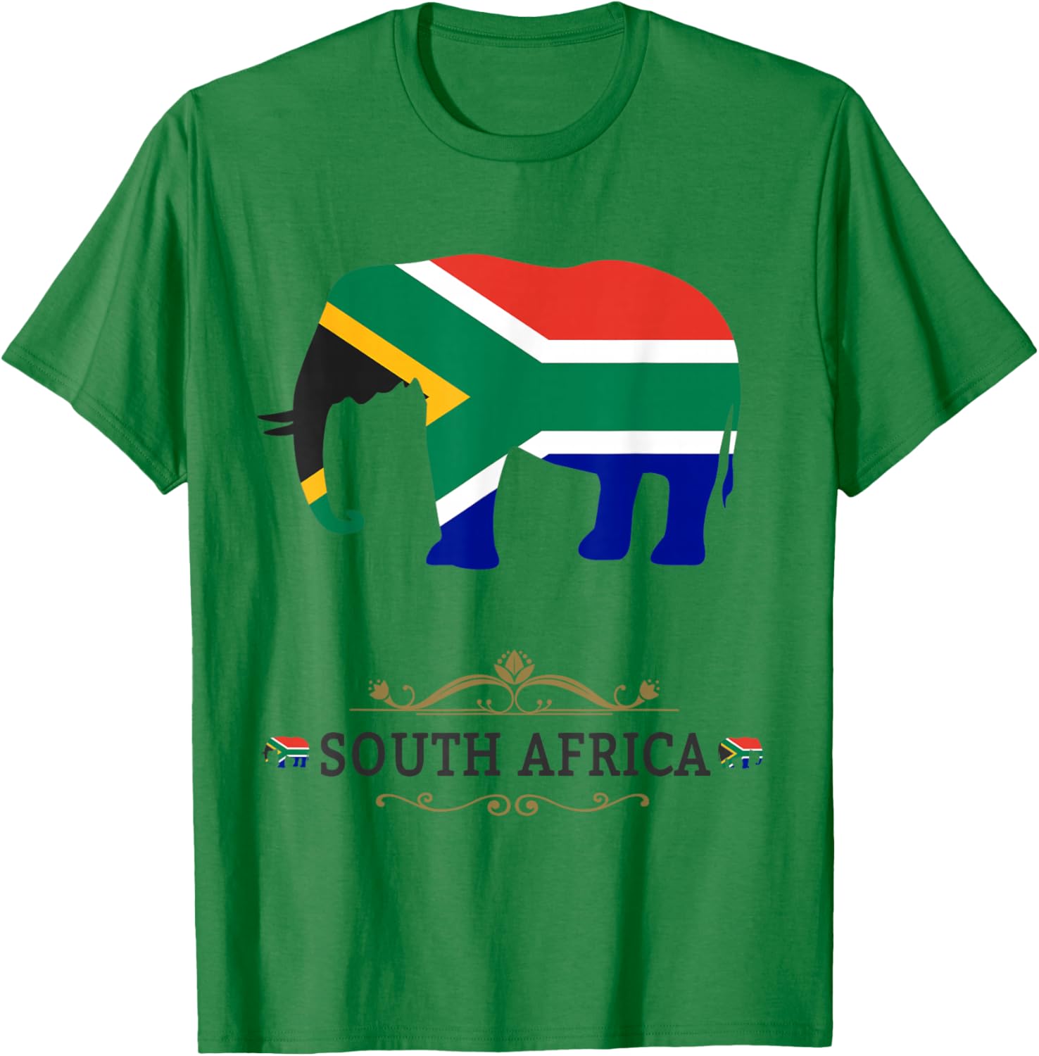 Elephant South Africa Outfit Ideas Kids & South African Flag T-Shirt - T-Shirt | Irish Green