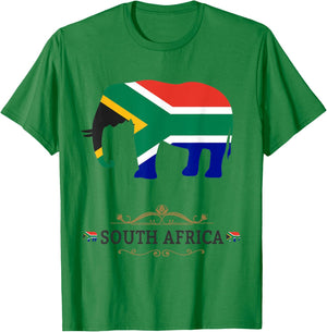 Elephant South Africa Outfit Ideas Kids & South African Flag T-Shirt - T-Shirt | Irish Green