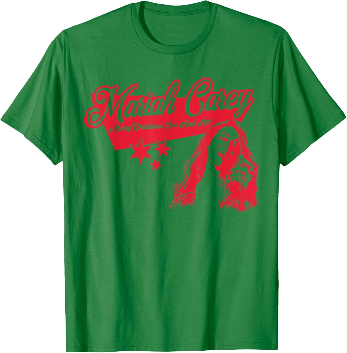 Mariah Carey Official Merry Christmas One & All Tour Stars T-Shirt - T-Shirt | Irish Green