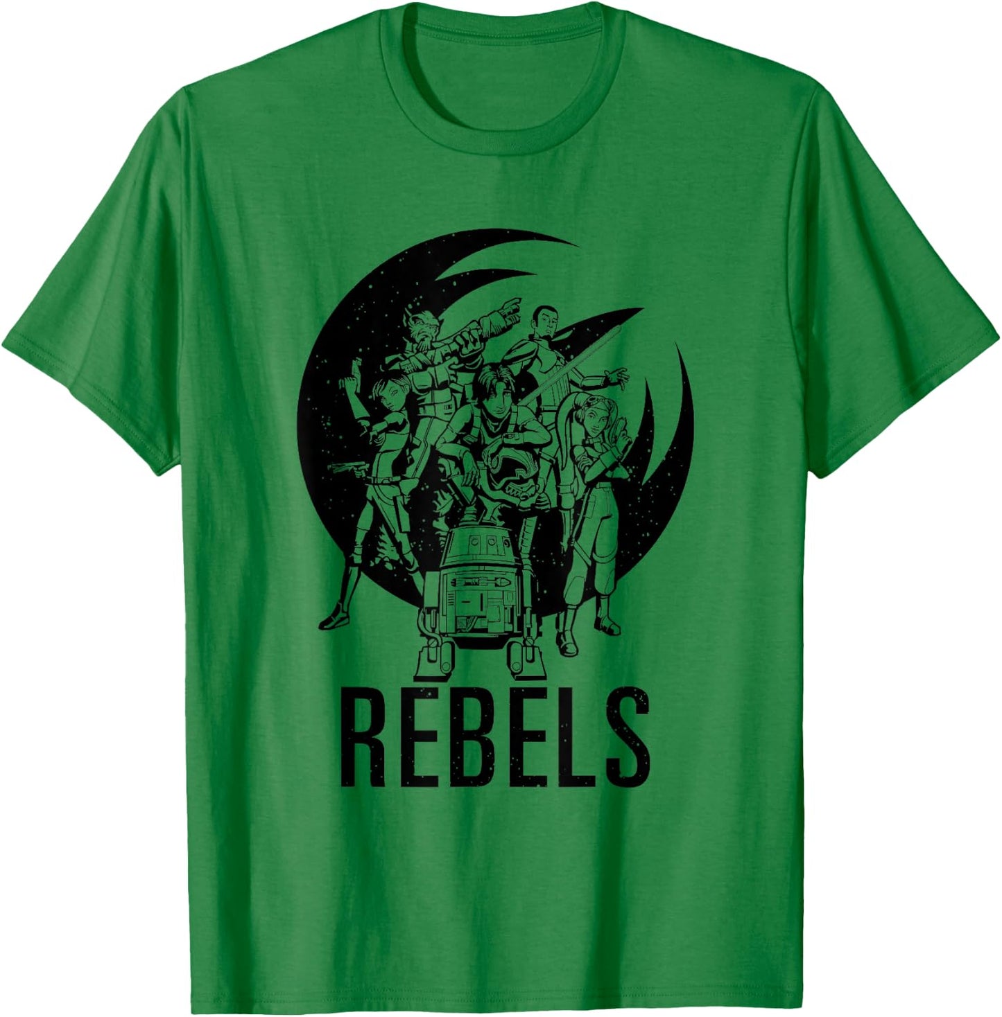 Star Wars Rebels Main Heroes Black & White Group Shot T-Shirt - T-Shirt | Irish Green