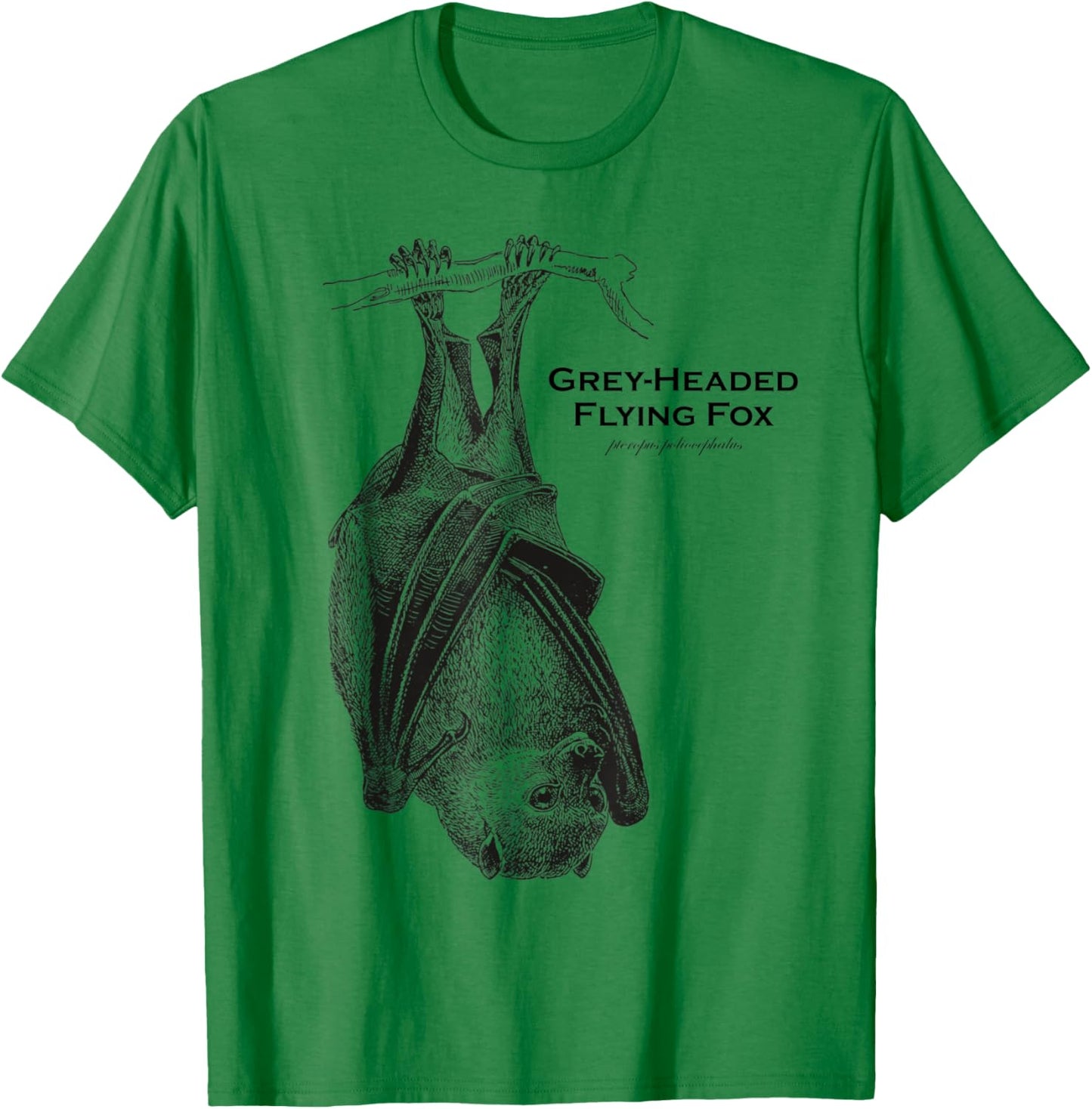 Vintage Animal Retro Wildlife Flying Fox T-Shirt - T-Shirt | Irish Green