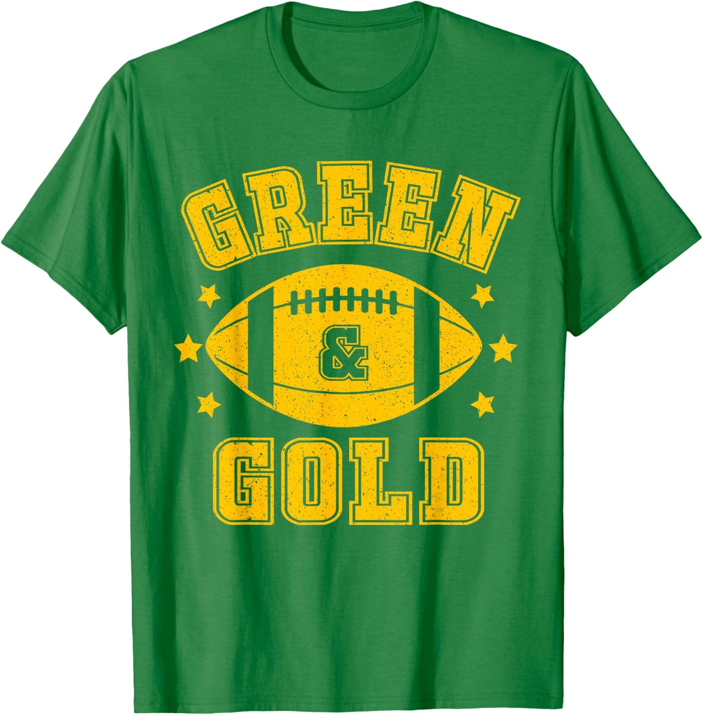 On Gameday Football We Wear Green And Gold School Spirit T-Shirt - T-Shirt | Irish Green