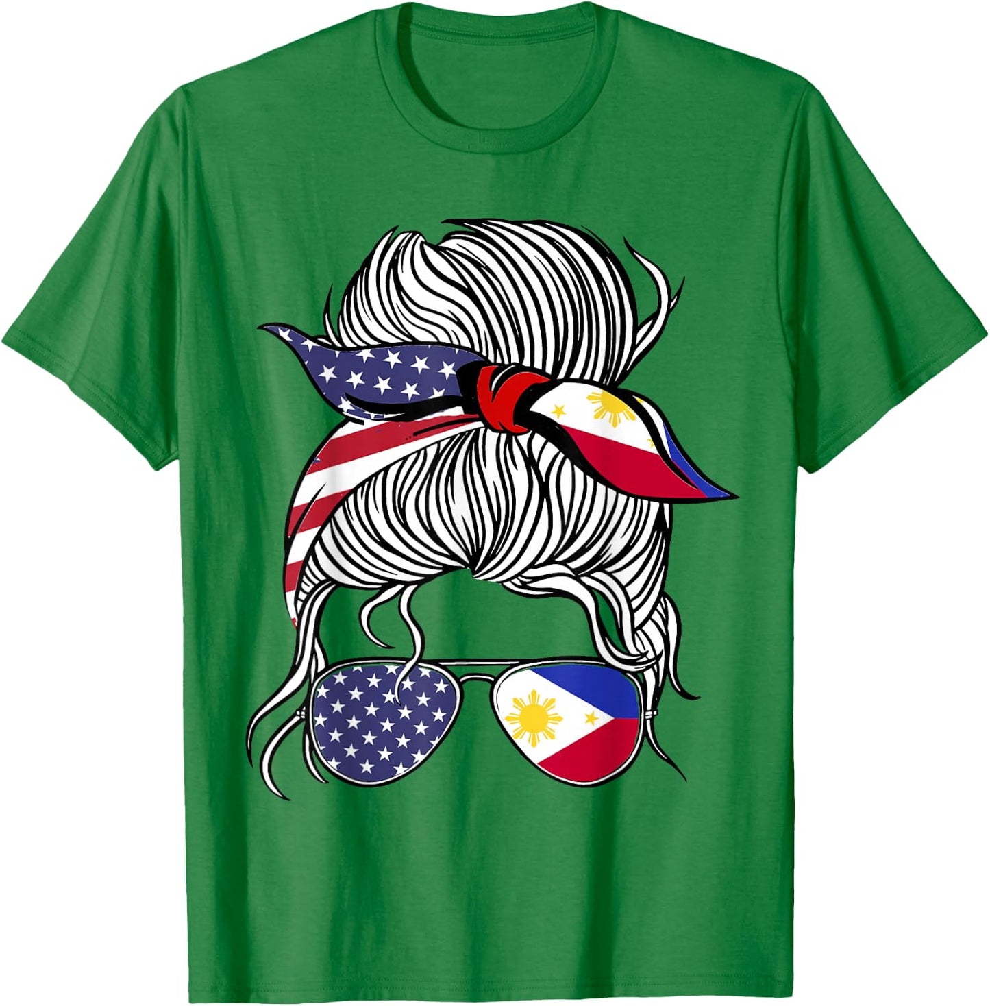 American Filipina Patriot Flag Women Girl Philippines Grown T-Shirt - T-Shirt | Irish Green