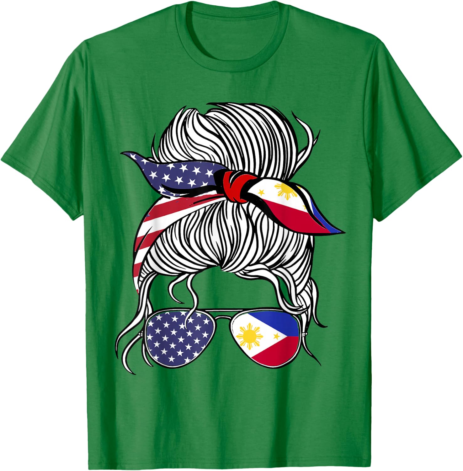 American Filipina Patriot Flag Women Girl Philippines Grown T-Shirt - T-Shirt | Irish Green