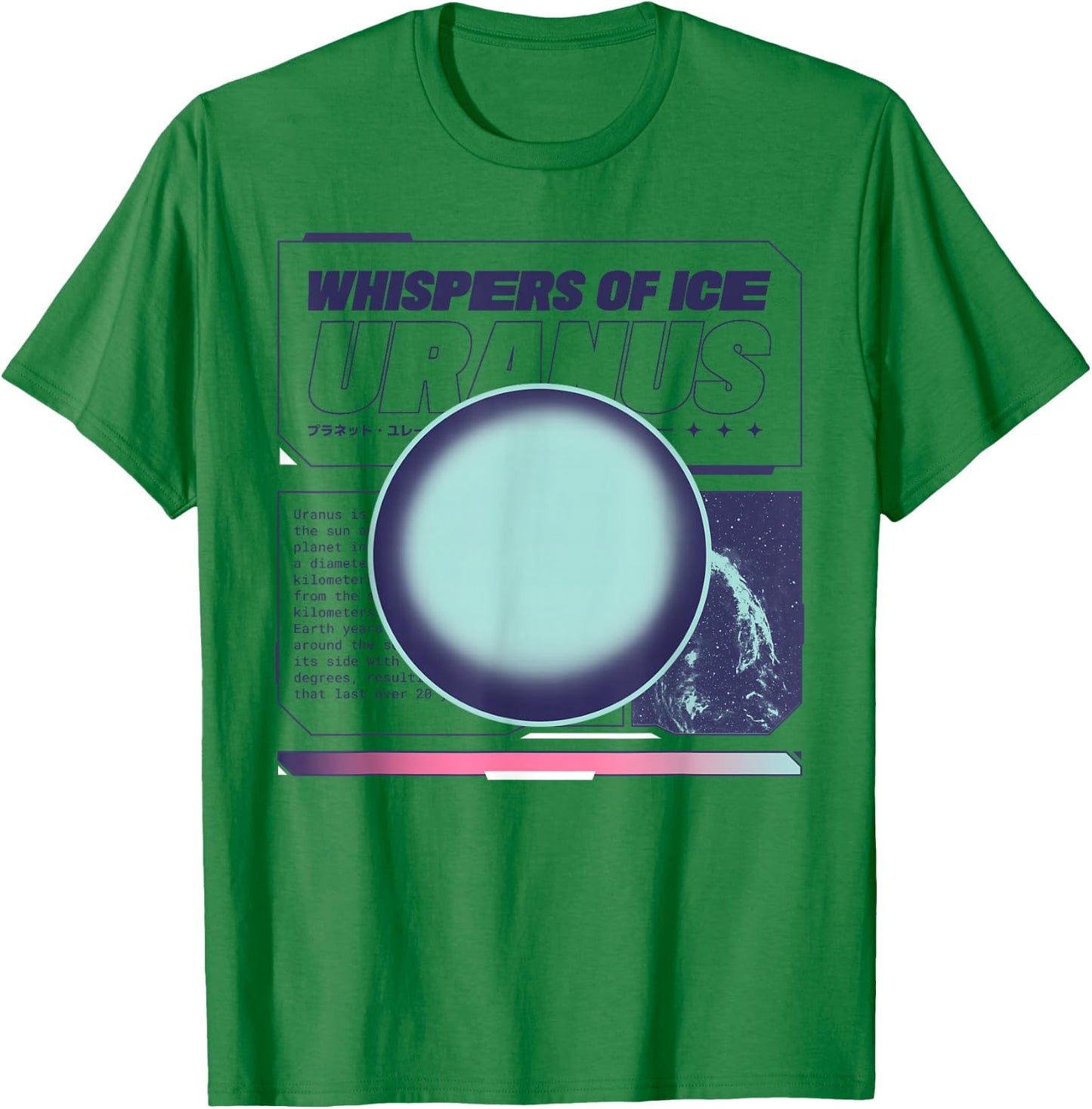 Futuristic Astronomy Gas Giant Uranus T-Shirt - T-Shirt | Irish Green