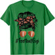 Football Gigi Life Messy Bun Football Player Mother's Day T-Shirt - T-Shirt | Irish Green