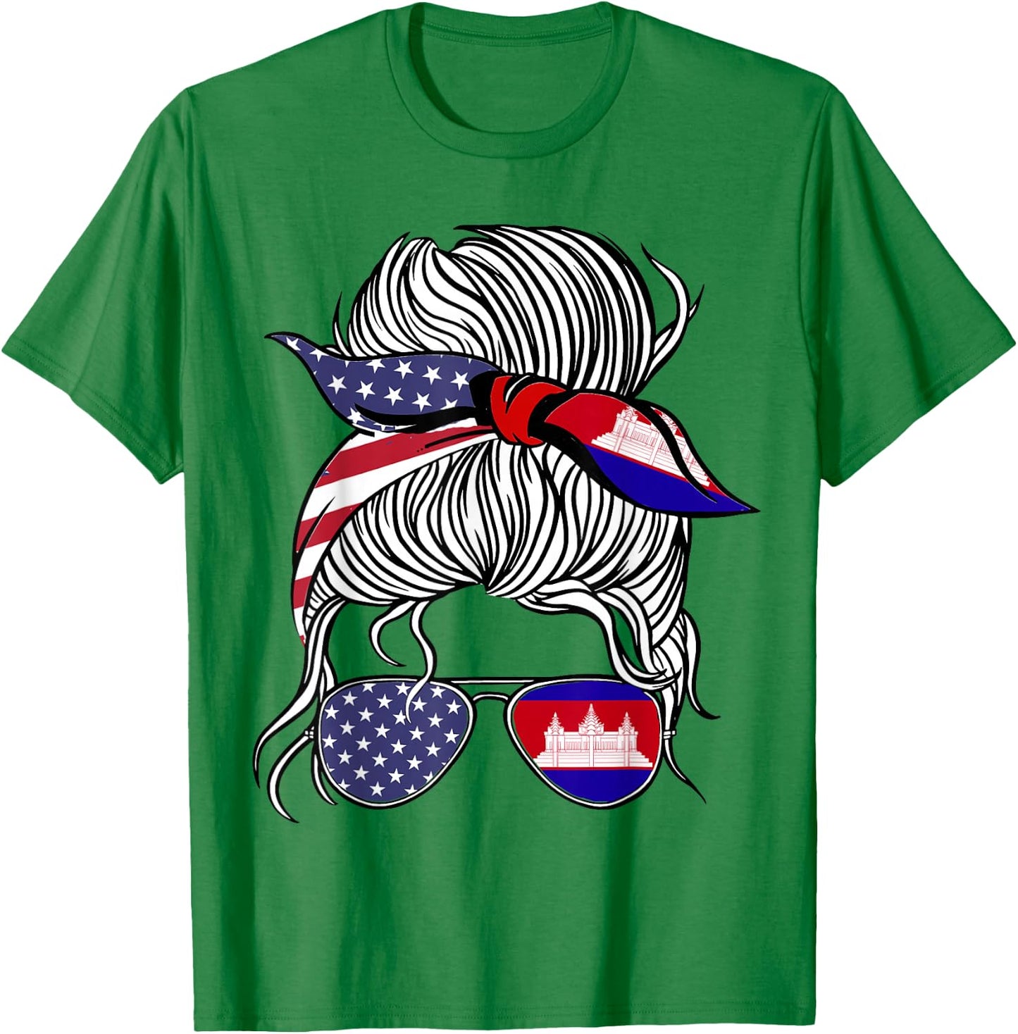 American Cambodian Patriot Flag Women Girl Cambodia Grown T-Shirt - T-Shirt | Irish Green