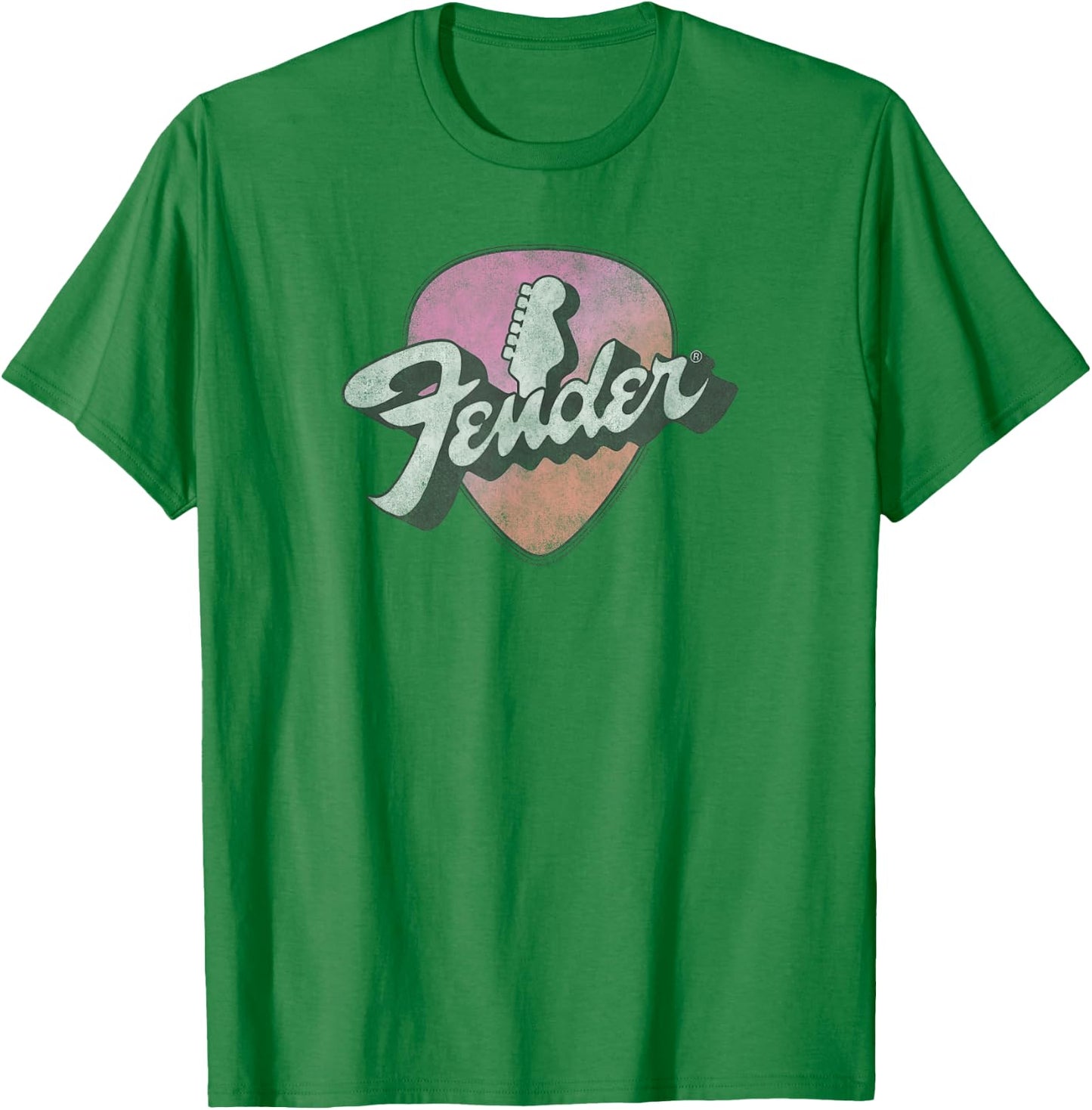 Fender Classic 70's Logo Vintage Guitar Pick T-Shirt - T-Shirt | Irish Green