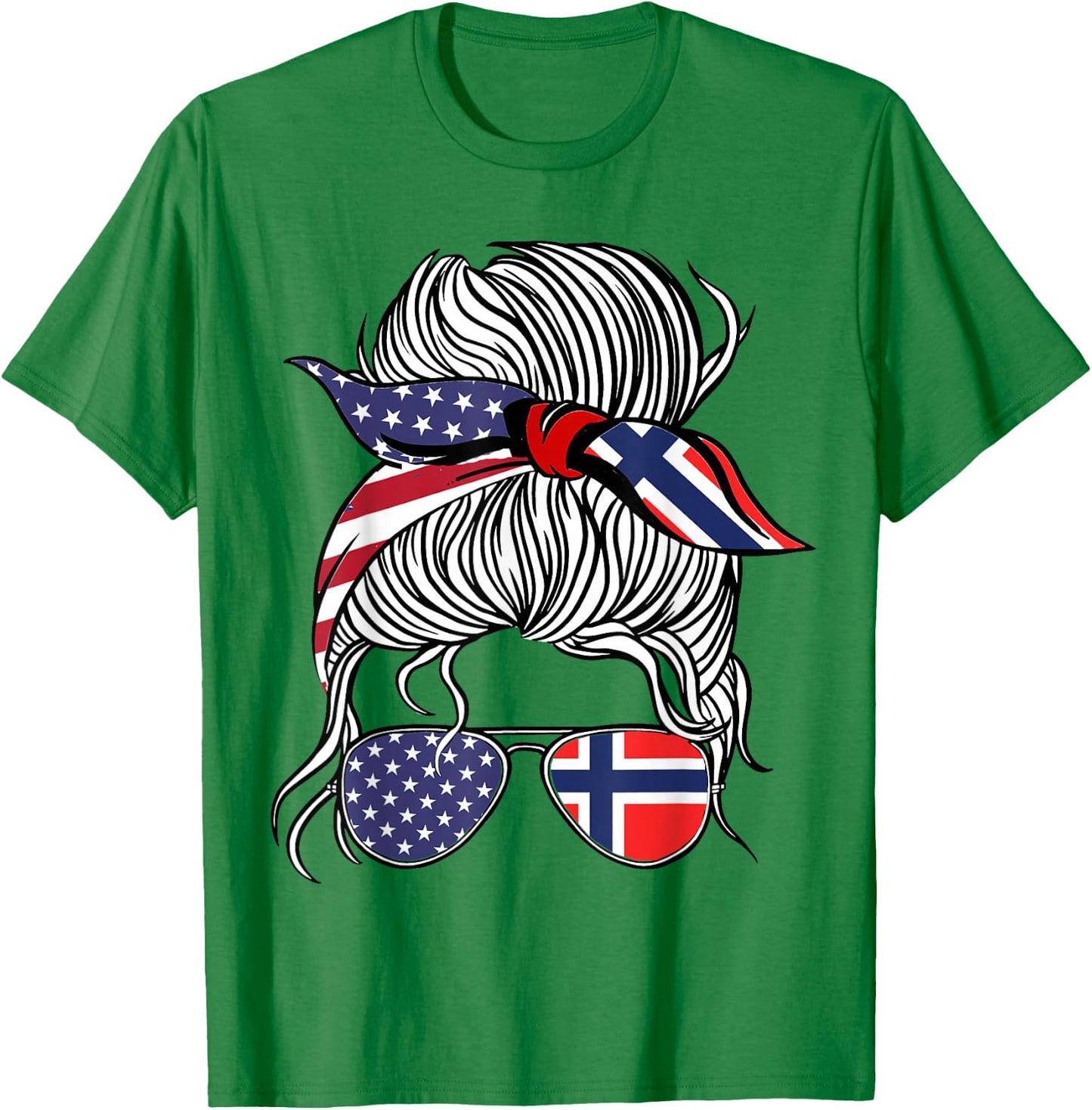 American Norwegian Patriot Flag Women Girl Norway Grown T-Shirt - T-Shirt | Irish Green