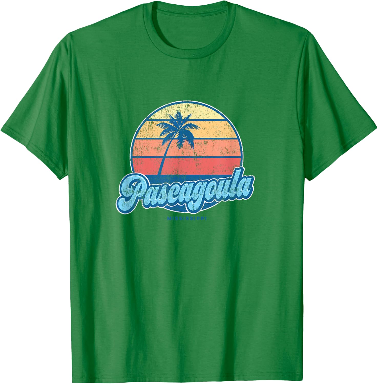 Vintage Pascagoula Mississippi MS Classic 70s Retro Surfer T-Shirt - T-Shirt | Irish Green