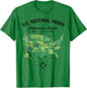 63 National Parks Map US Park Retro Vintage Camping Hiking T-Shirt - T-Shirt | Irish Green