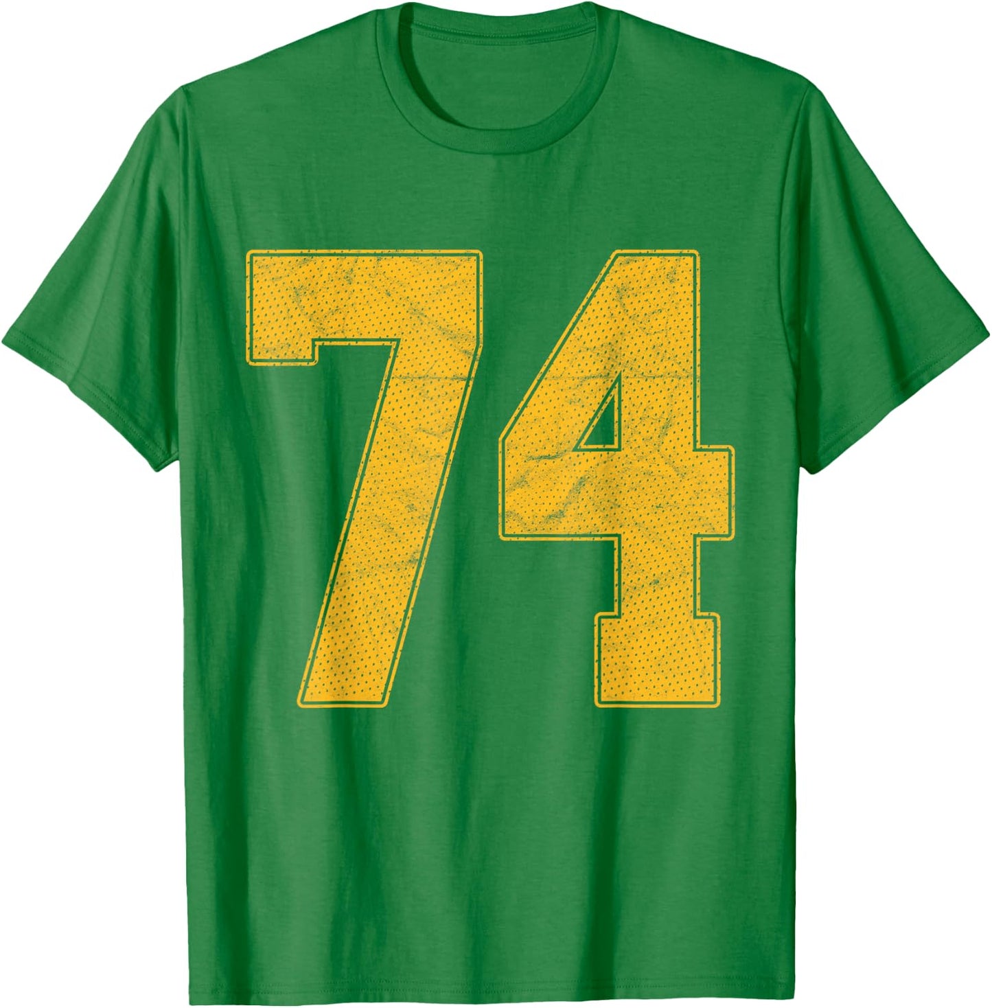 Number 74 Numbered Uniform Sports Team Jersey 74th Birthday T-Shirt - T-Shirt | Irish Green
