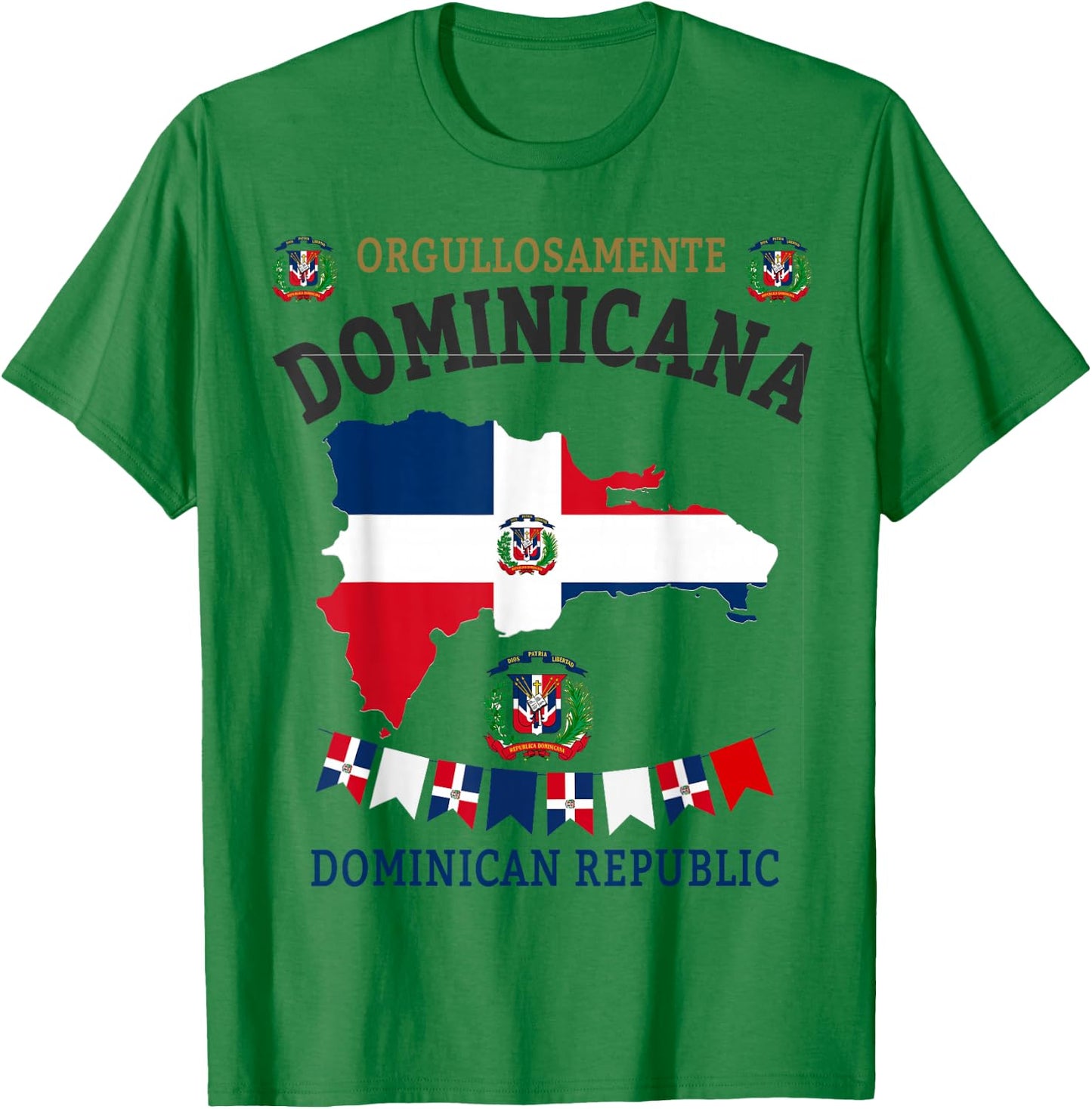 Republica Dominicana & Hispanic Dominican Flag T-Shirt - T-Shirt | Irish Green