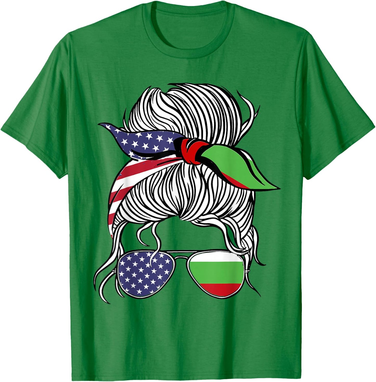 American Bulgarian Patriot Flag Women Girl Bulgaria Grown T-Shirt - T-Shirt | Irish Green