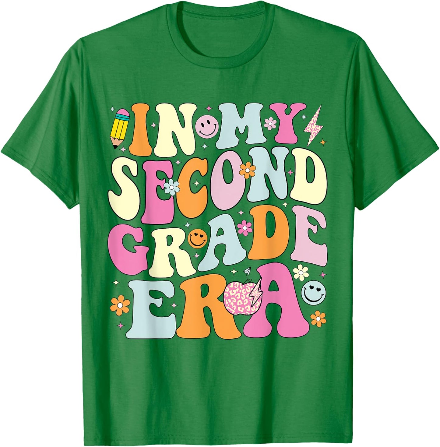 In My Second Grade Era 2nd Grade Girl Teacher Back to School T-Shirt - T-Shirt | Irish Green
